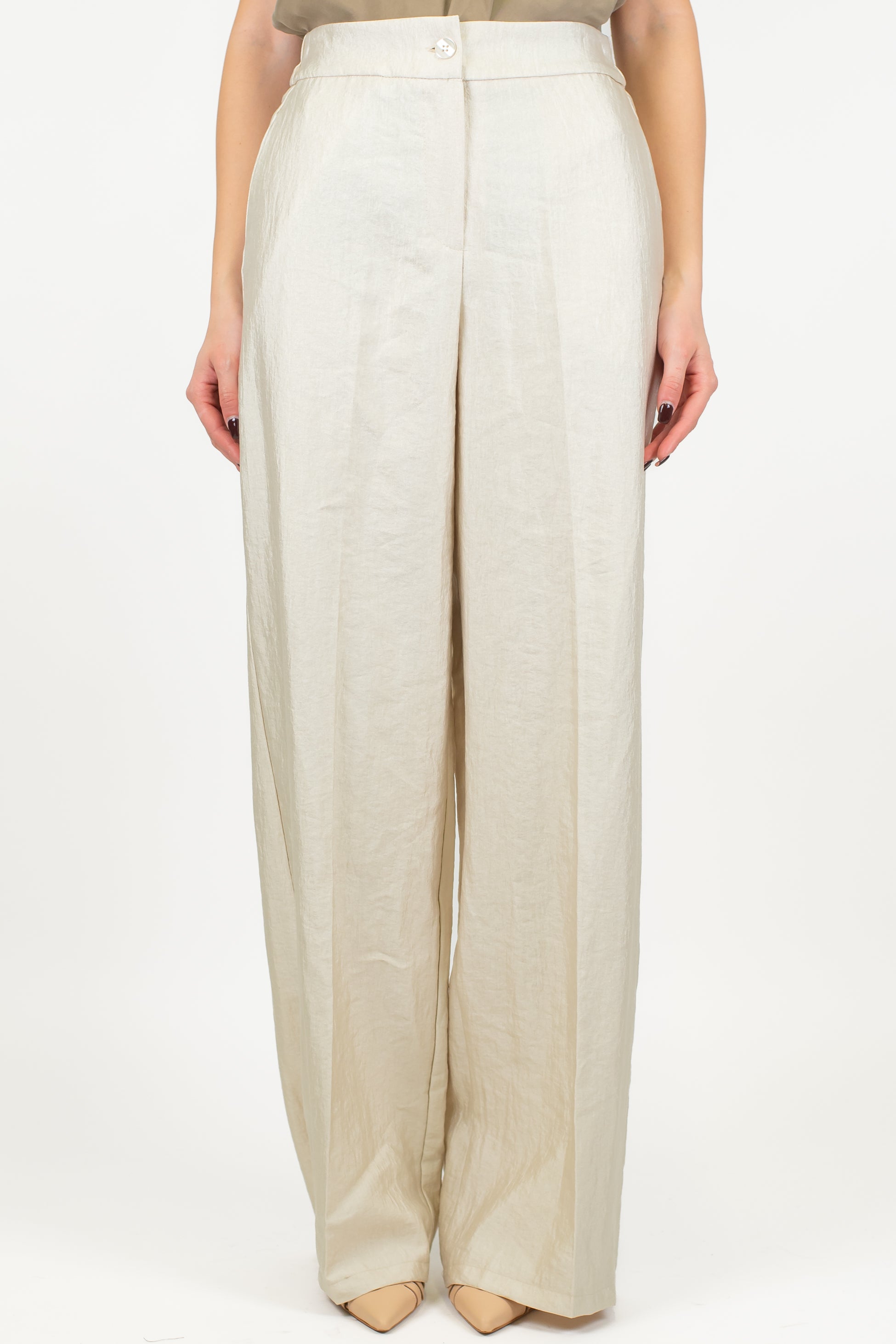 Motel - Pantalone palazzo con elastico sul retro