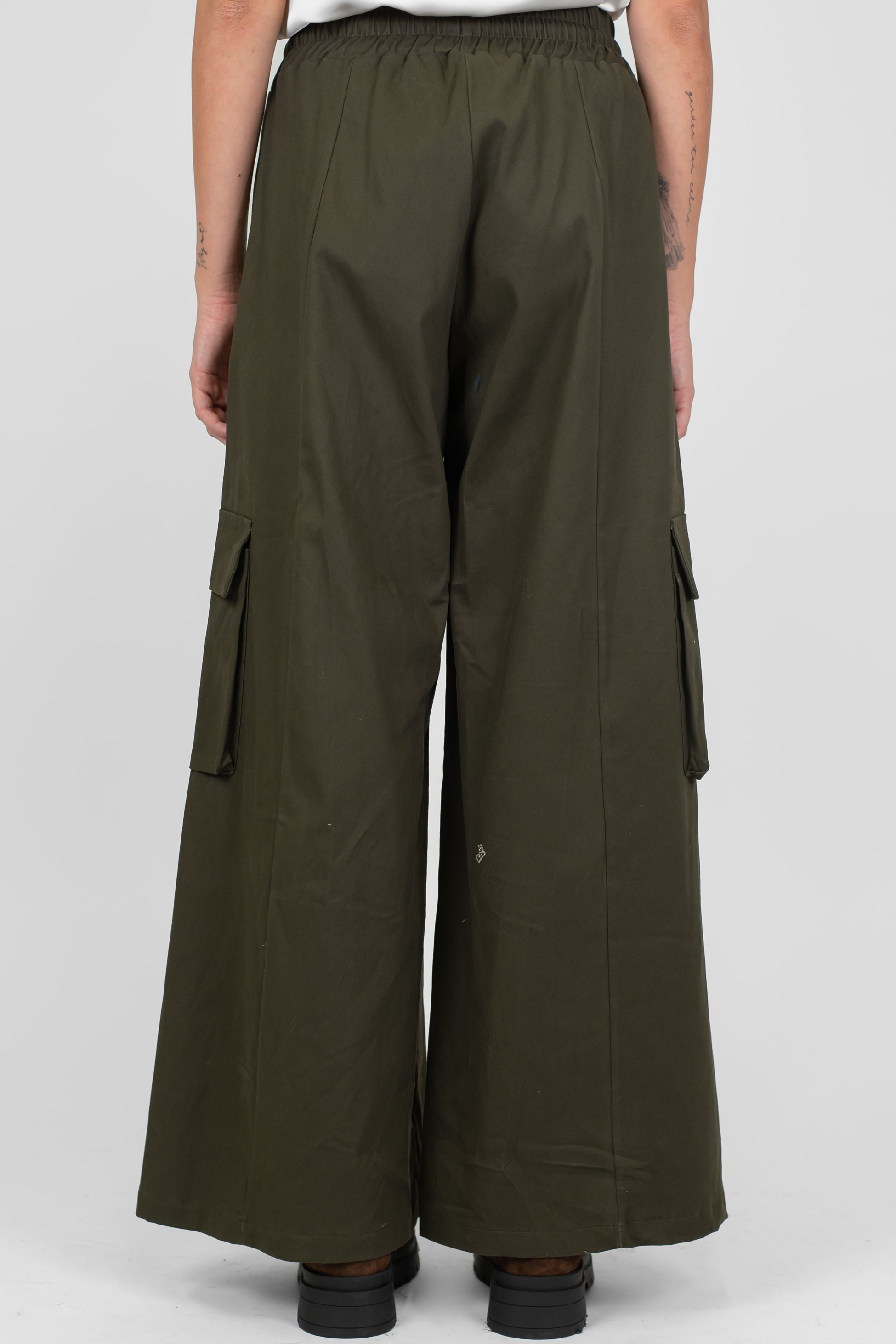 Haveone - Pantalone palazzo cargo con coulisse