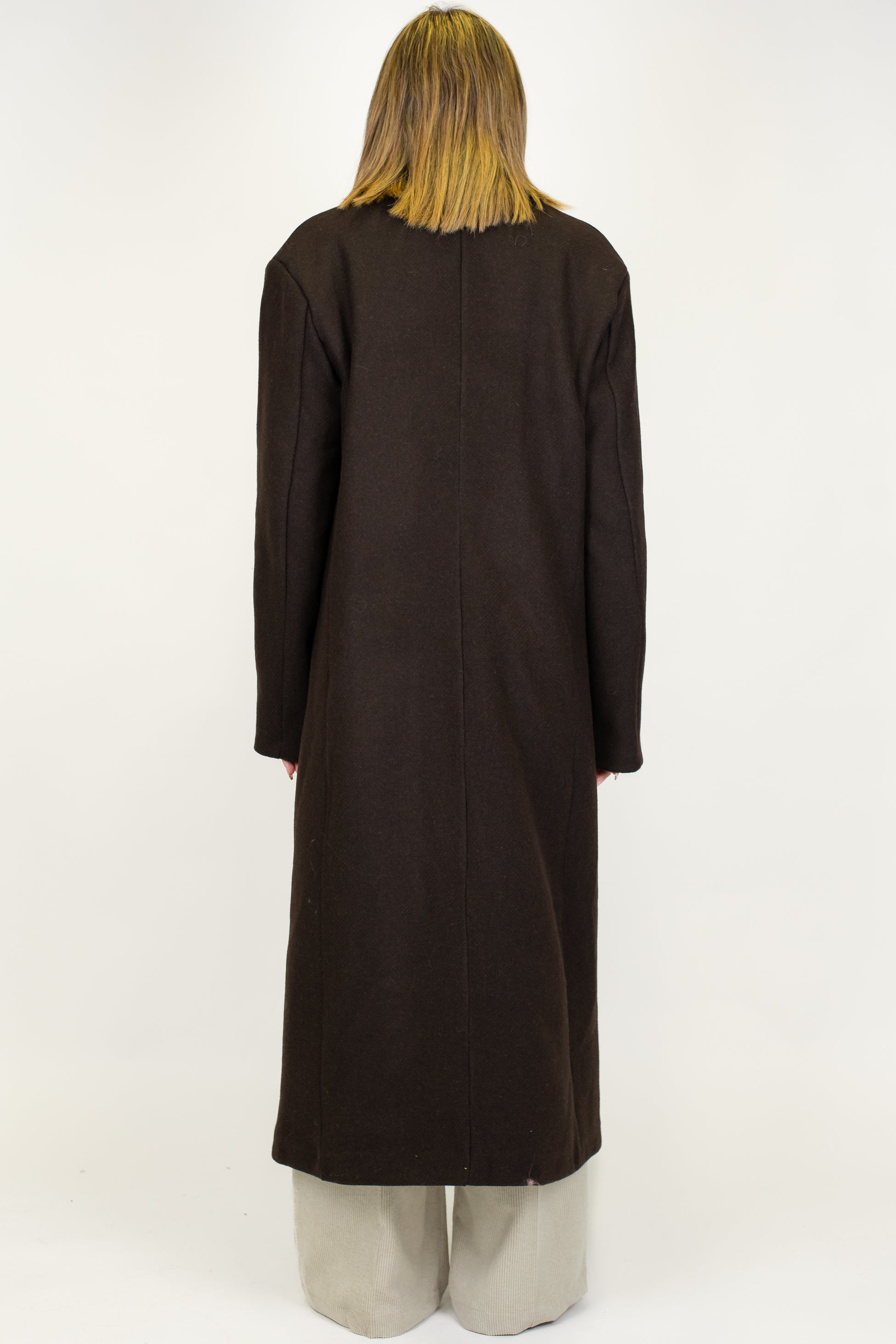 Haveone - Cappotto lungo doppiopetto in misto lana