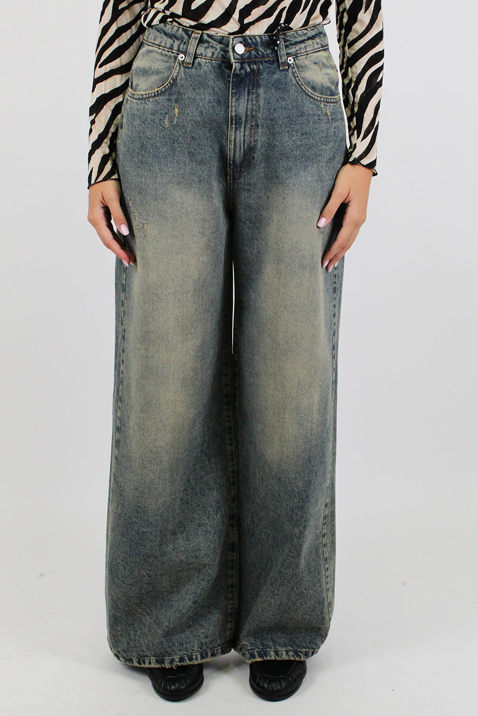 Haveone - Jeans palazzo lavaggio medio modello LARA