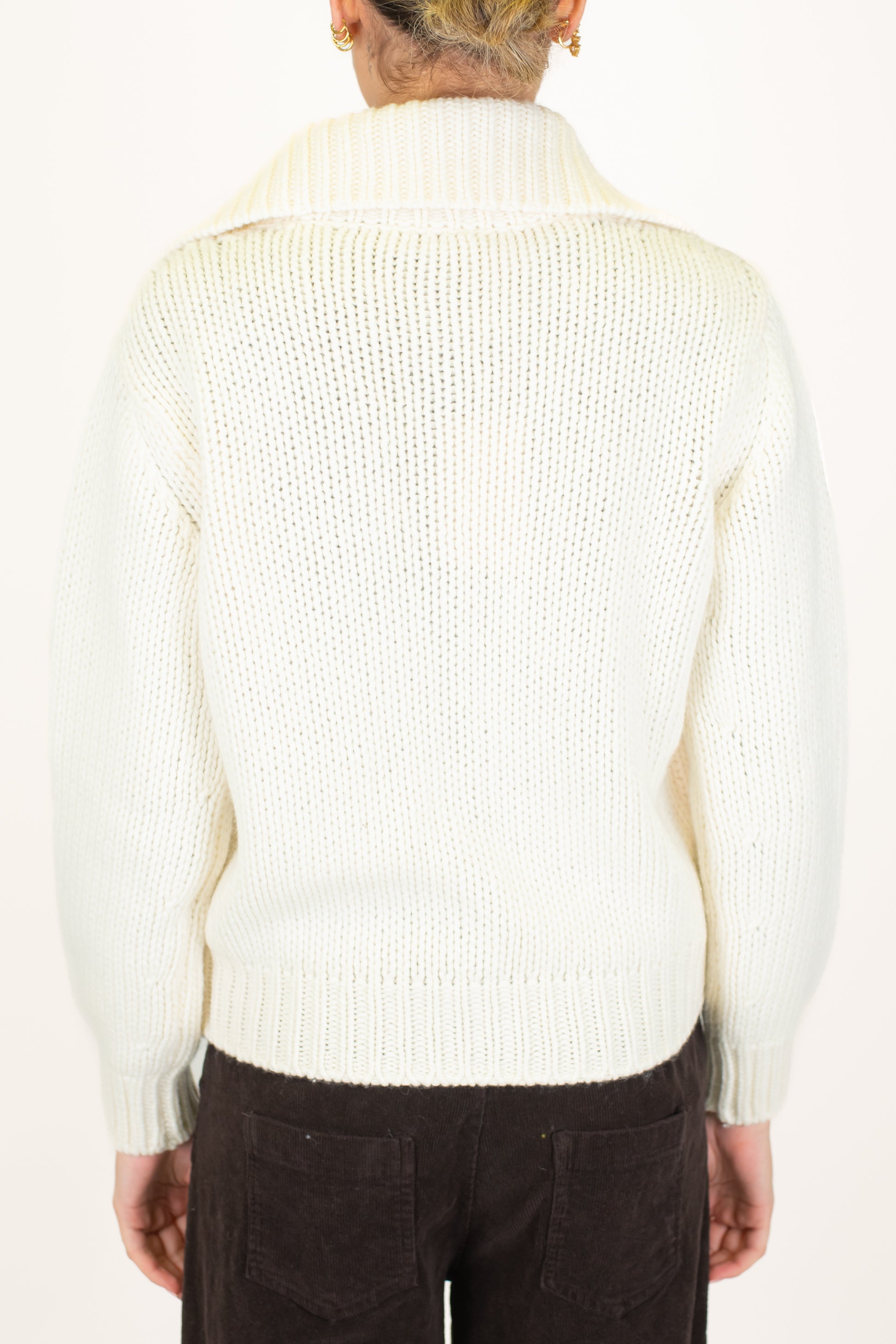 Motel - Cardigan in misto lana e cashmere con chiusura a scomparsa con ciappe