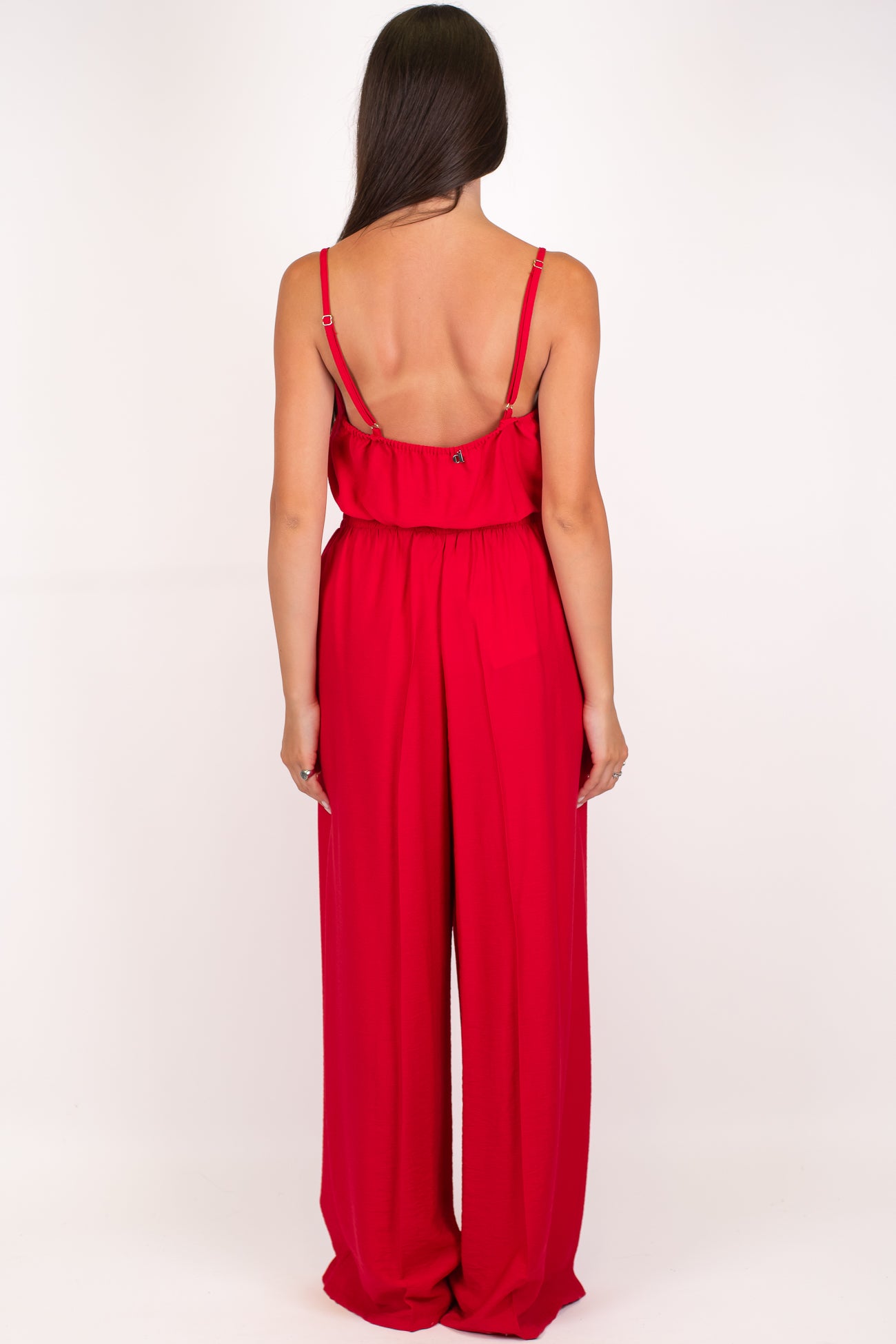 Dixie - Coordinato in viscosa leggera con top assimmetrico e pantalone palazzo con coulisse