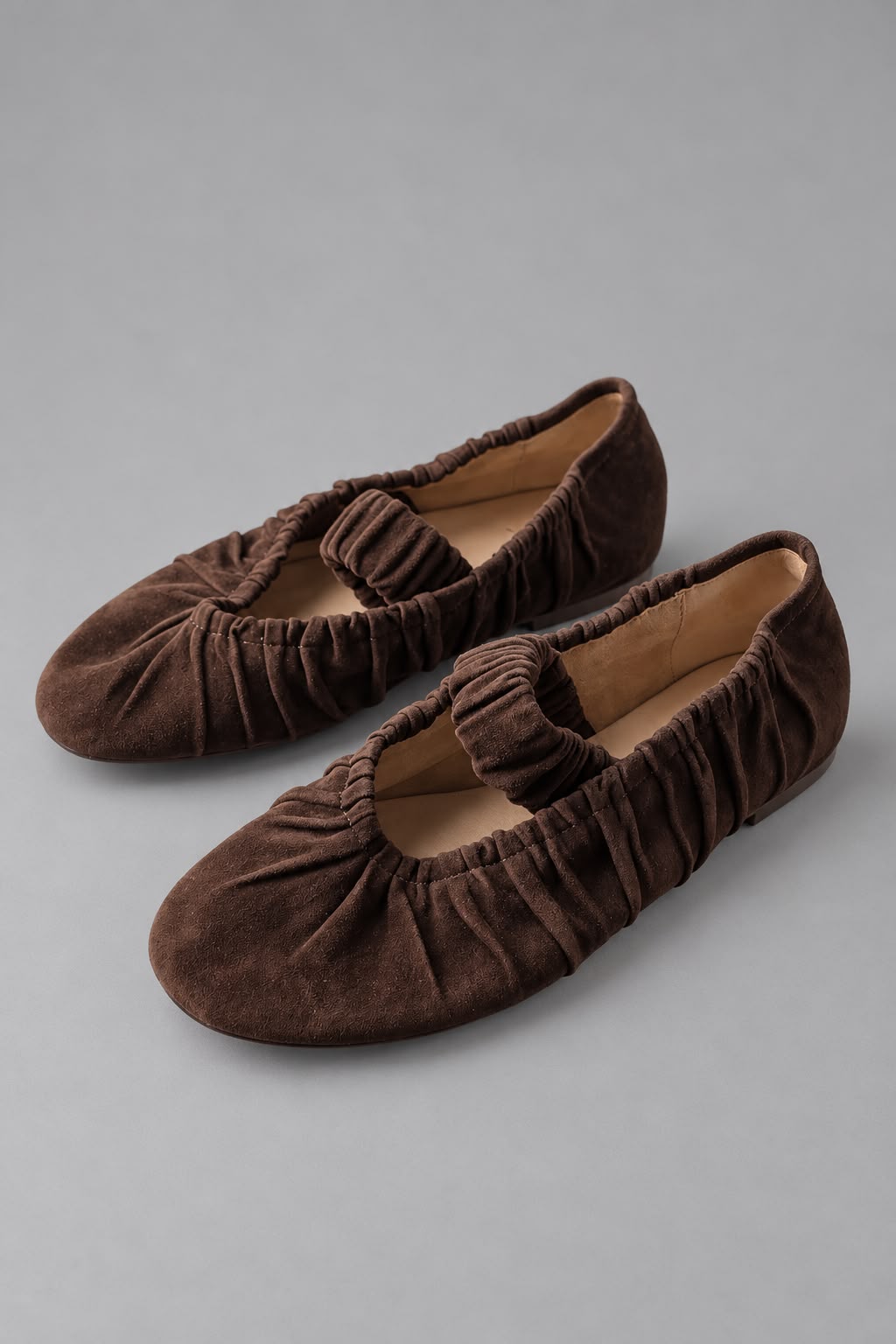 Ovyè - Ballerina in suede arricciata