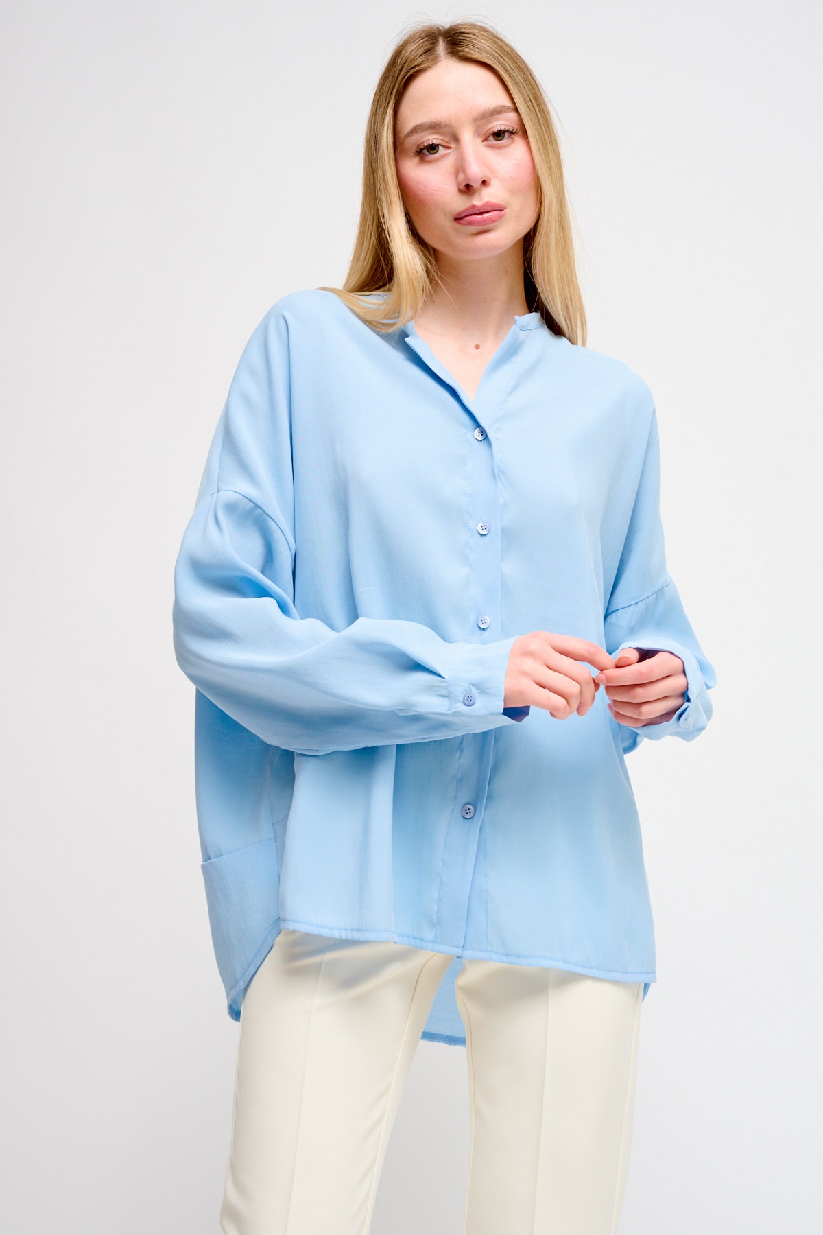 Maryley - Camicia con collo coreano