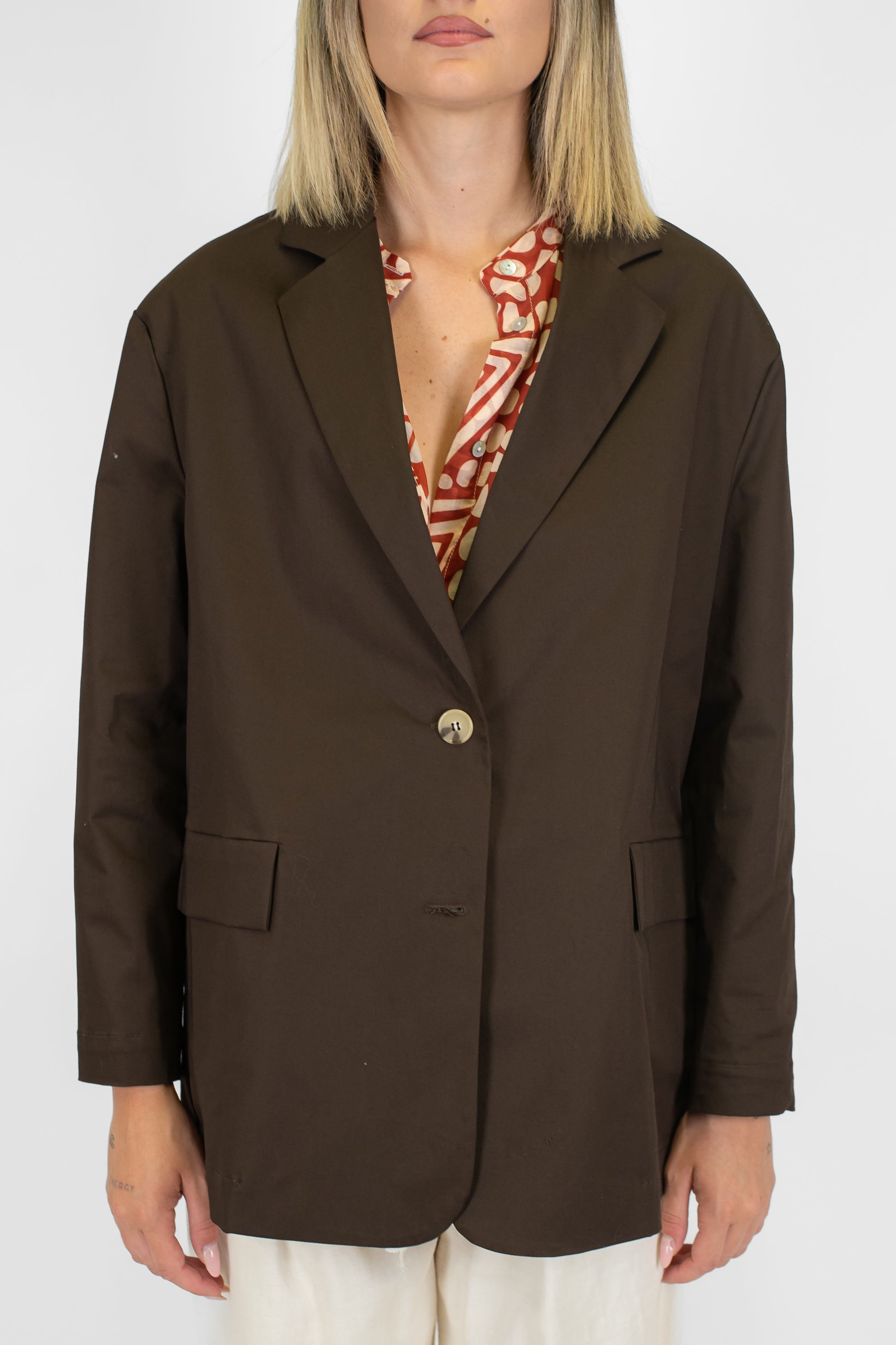 Dixie - Giacca monopetto over in tela paracadute con chiusura ad un bottone