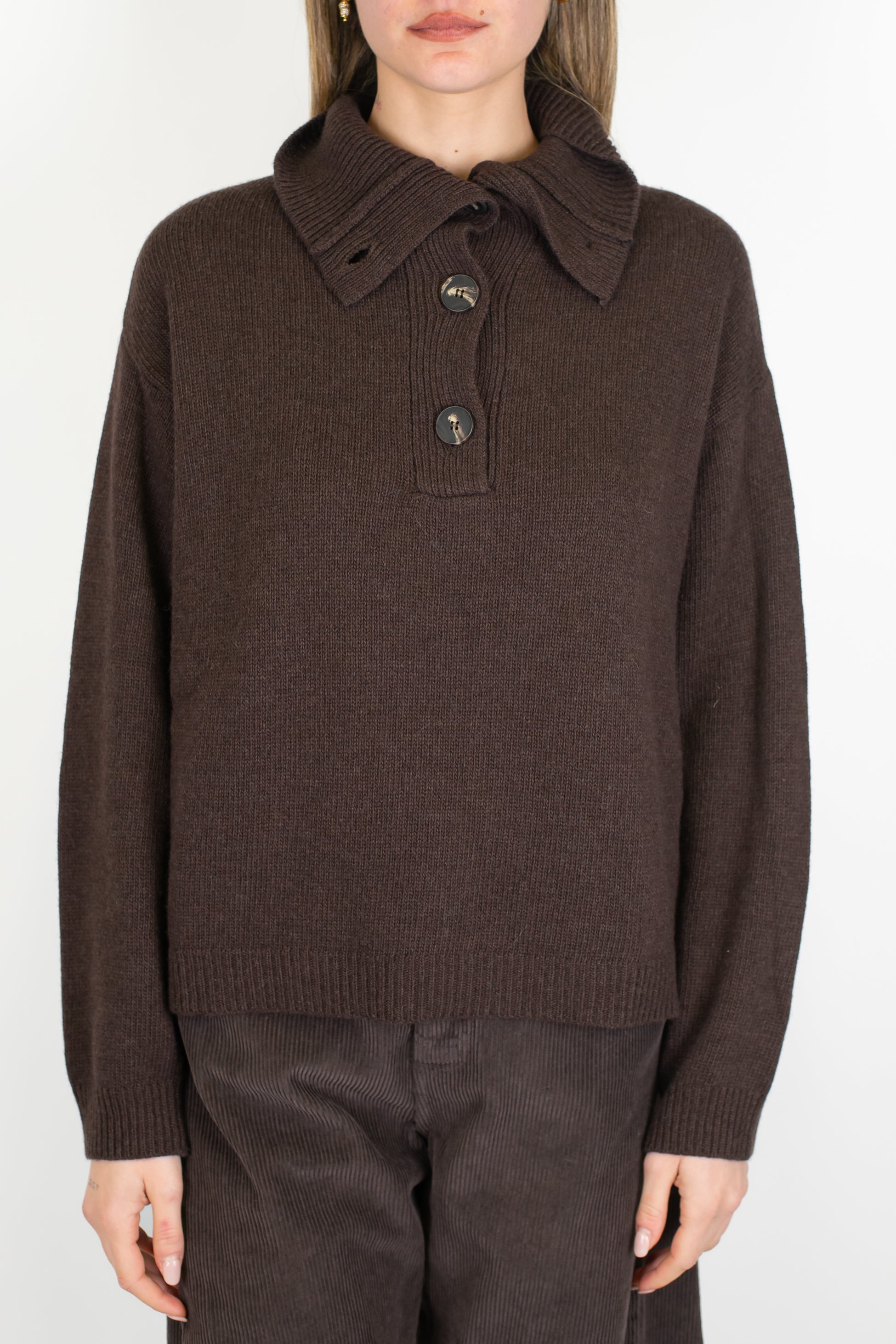 Tensione in - Polo con colletto in misto lana/cashmere