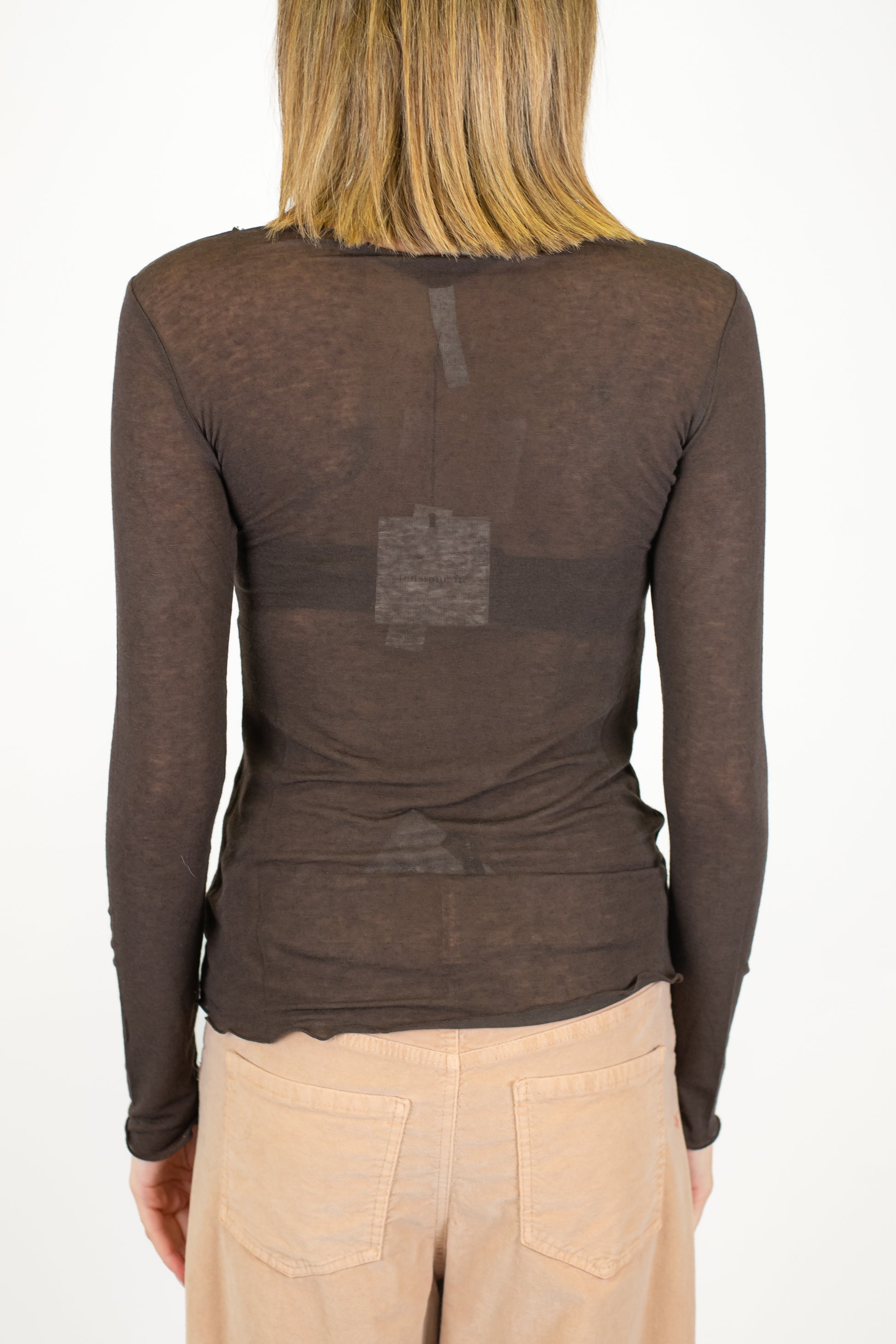 Tensione in - Maglia basica in misto cashmere scollo a barca