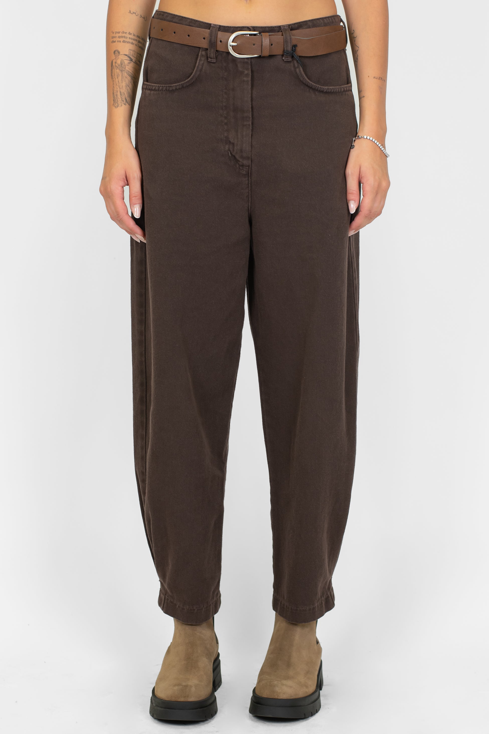 Maryley - Pantalone regular in denim colorato