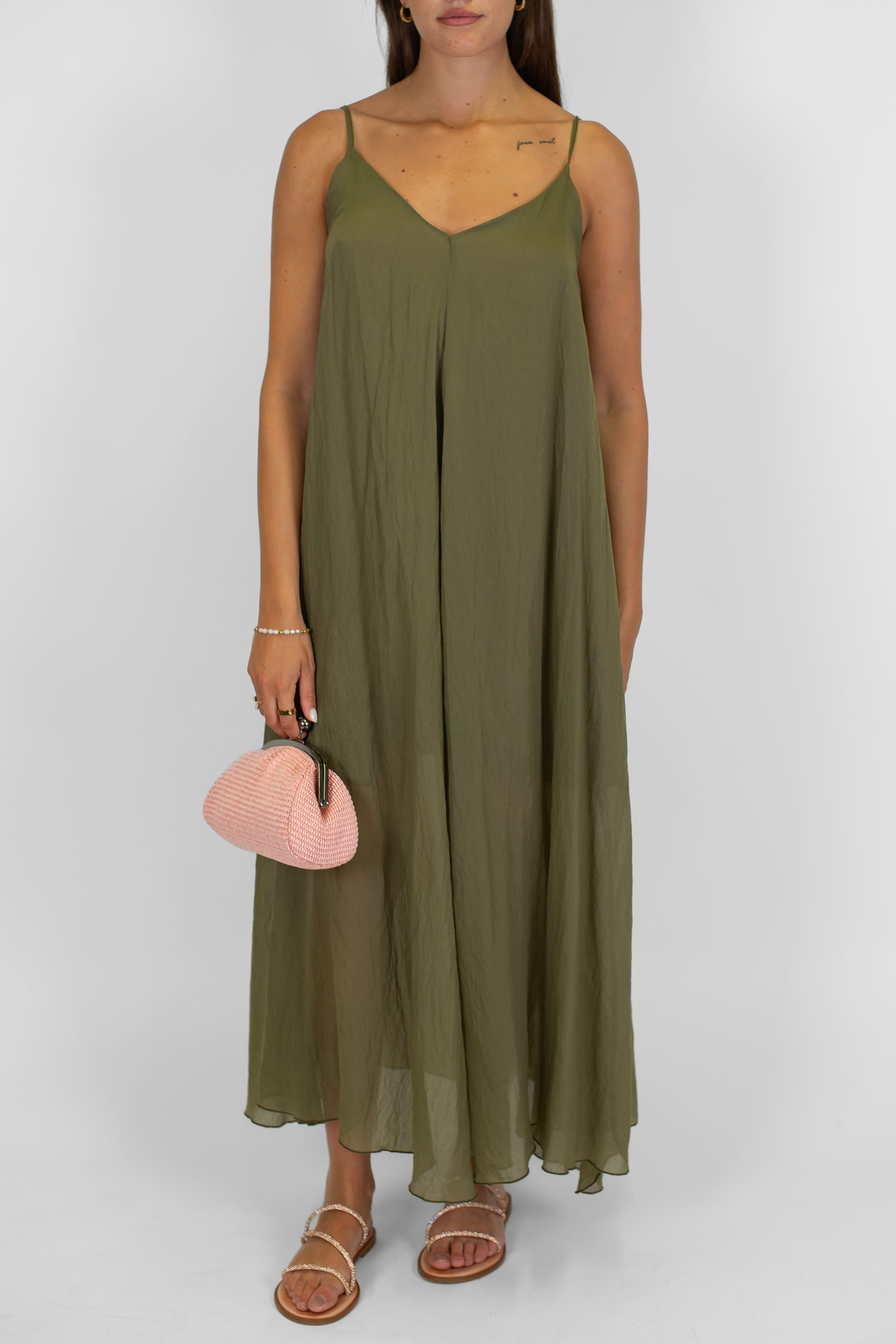 Tensione in - Abito in lyocell con scollo v e bretelline