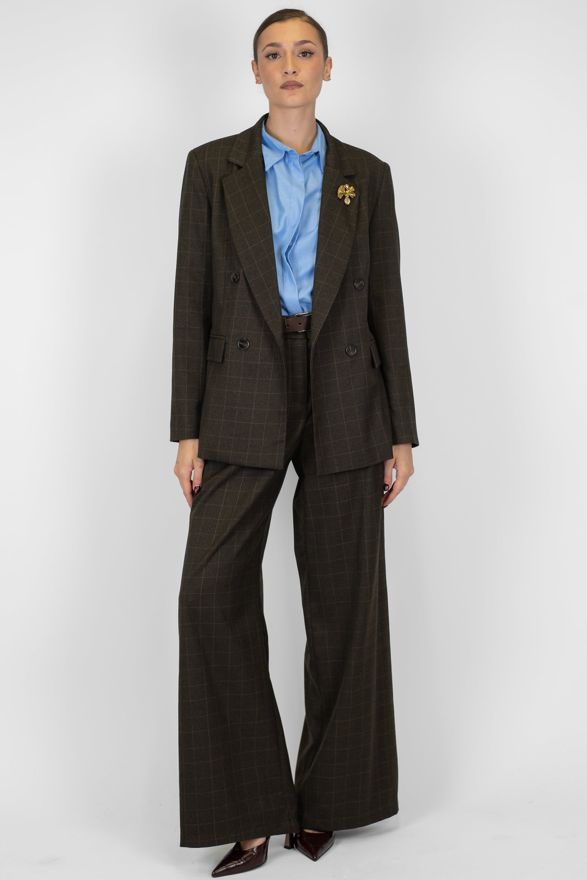 Motel - Pantalone palazzo fantasia quadri