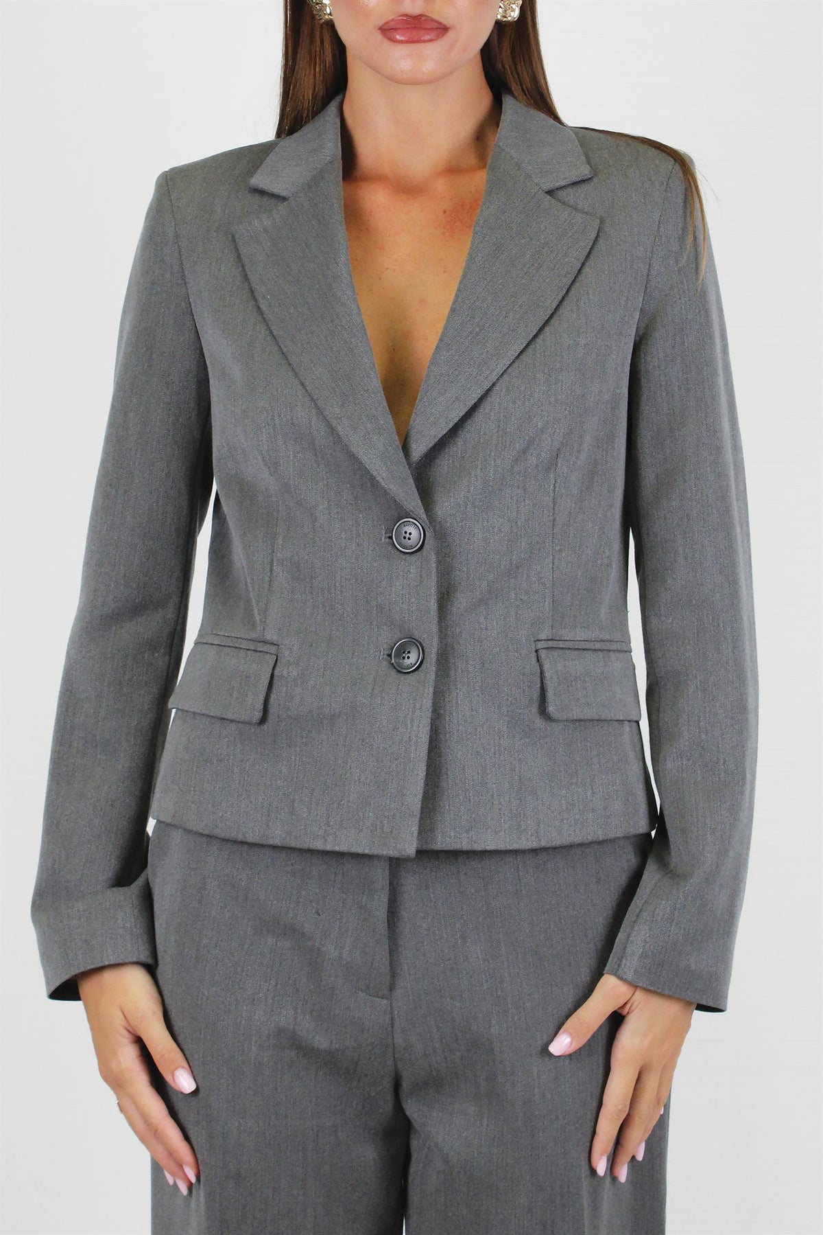 Maryley - Giacca crop monopetto con taschini laterali