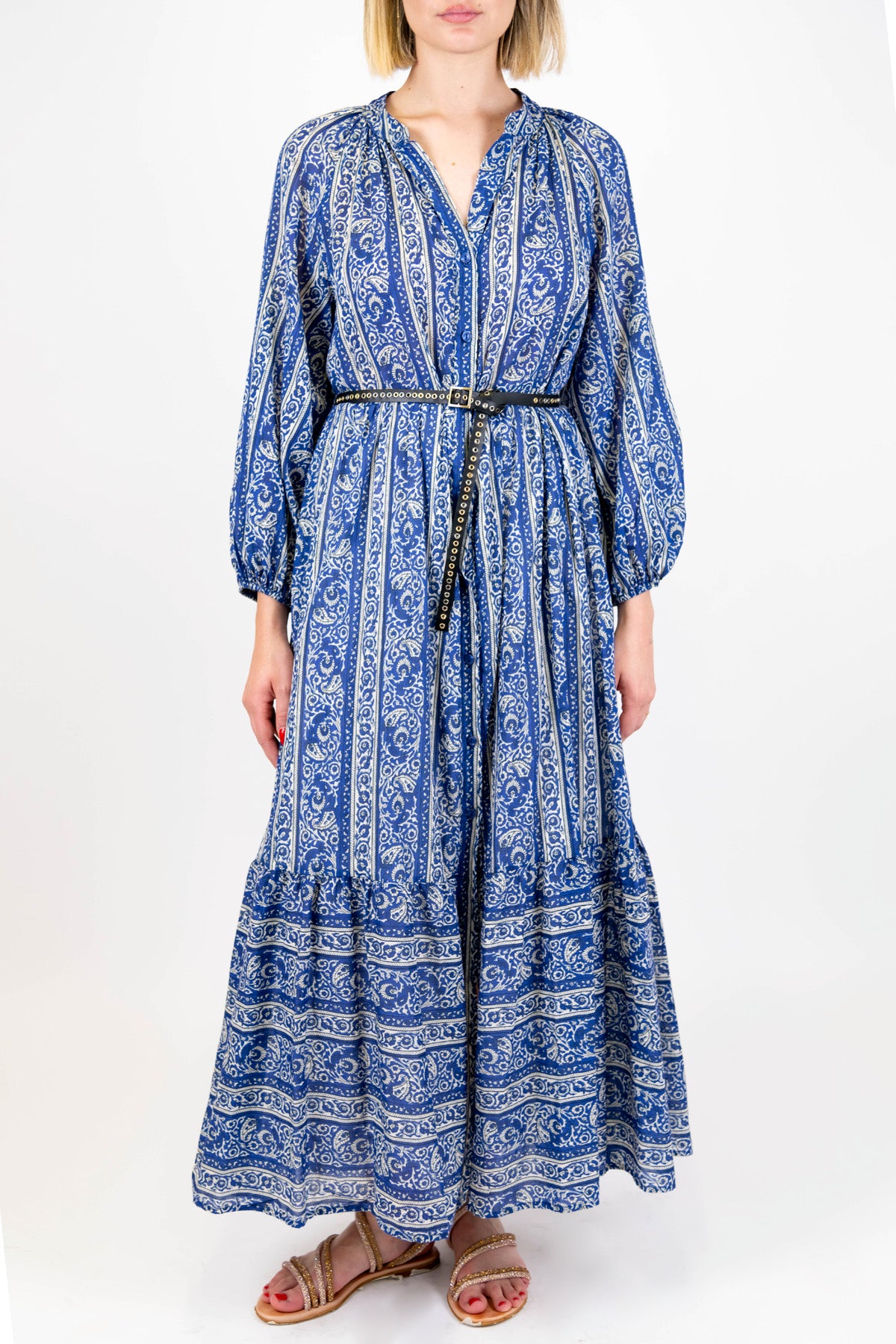 Tensione in - Chemisier fantasia astratta in mussola di cotone