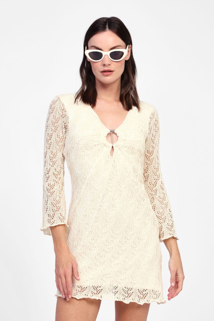 Dixie - Abito corto con motivo traforato