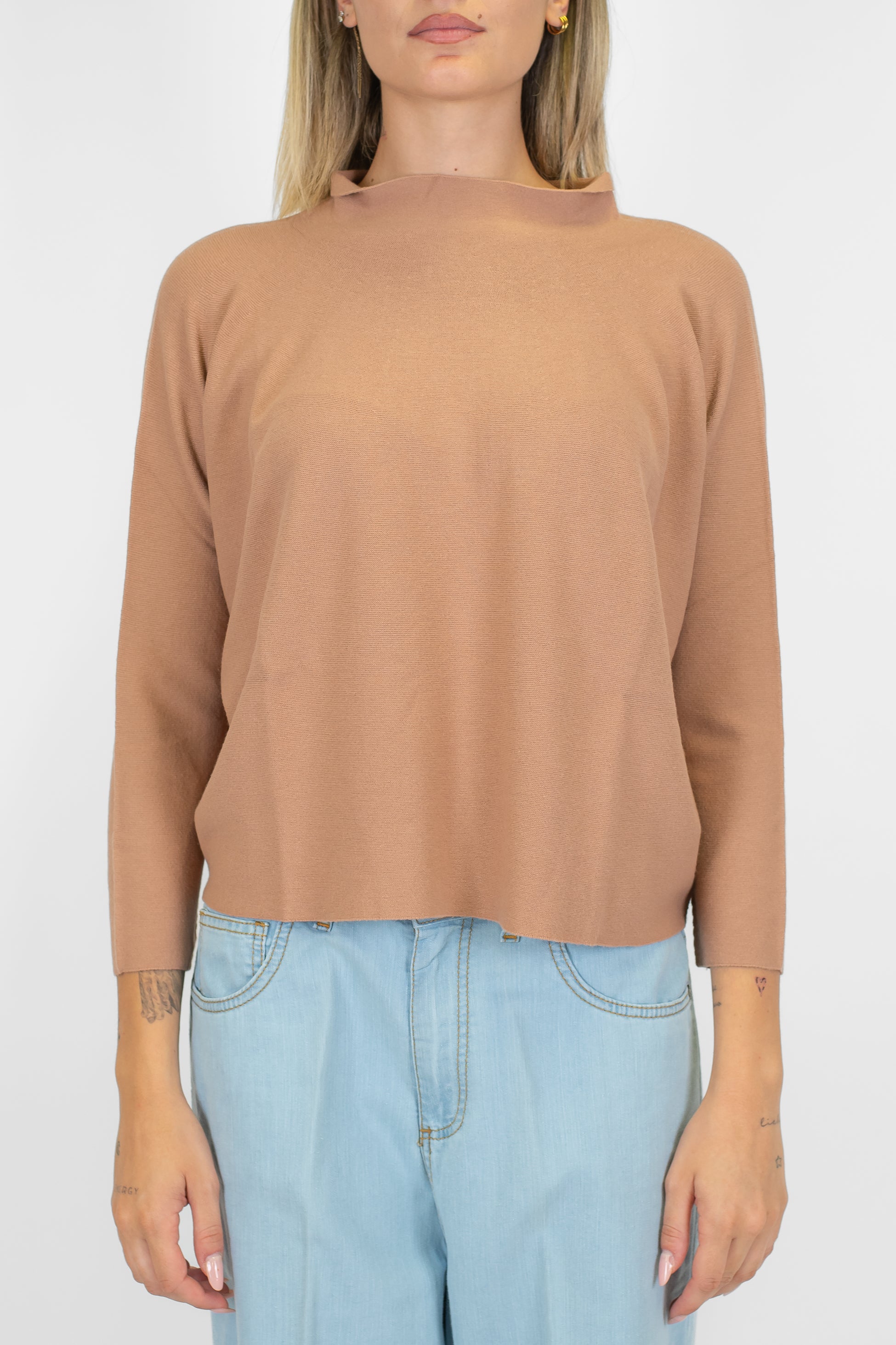 Kontatto - Maglia con collo cratere e manica tre quarti