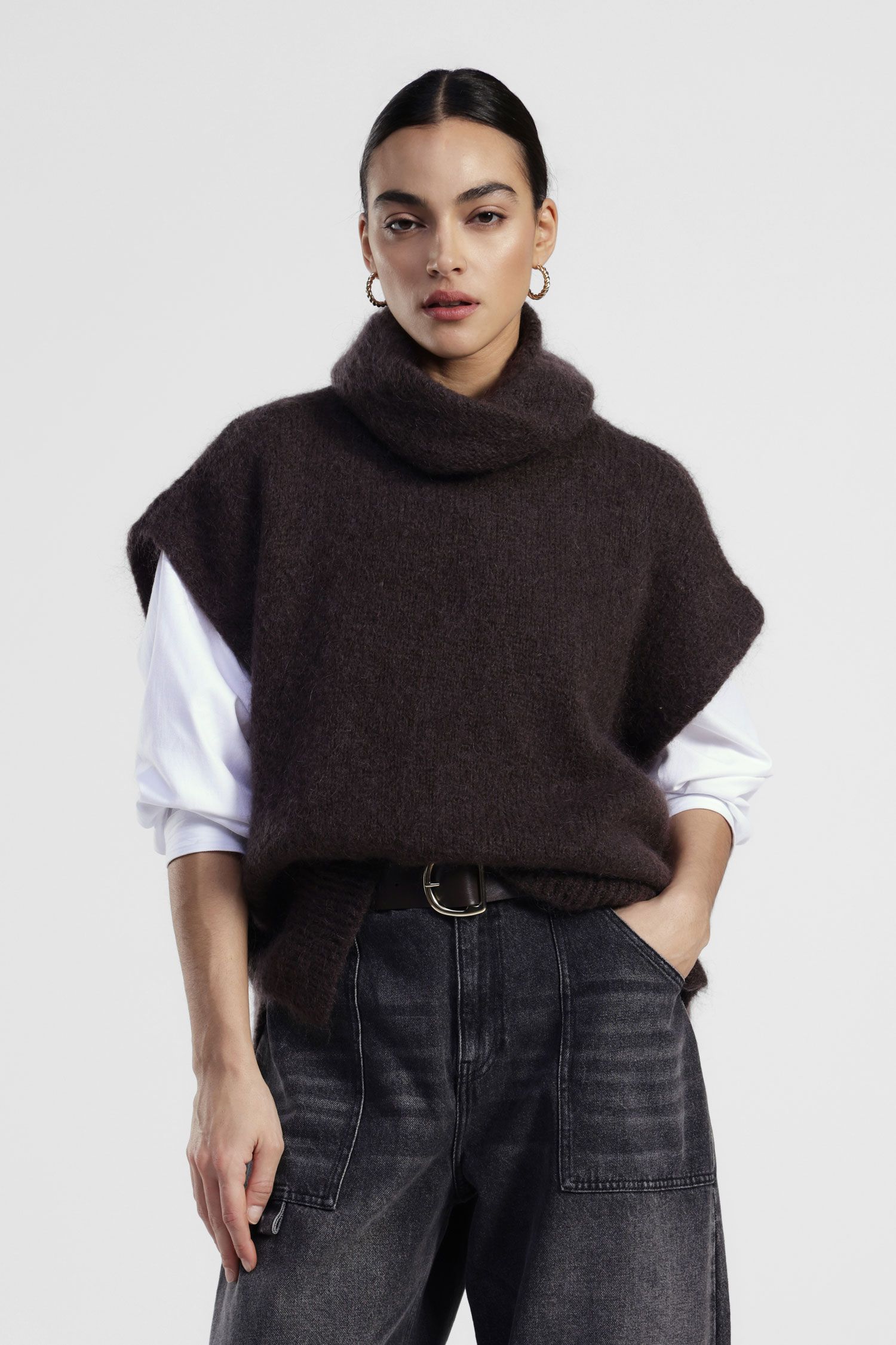 Dixie - Dolcevita over giromaniche in misto lana con collo morbido