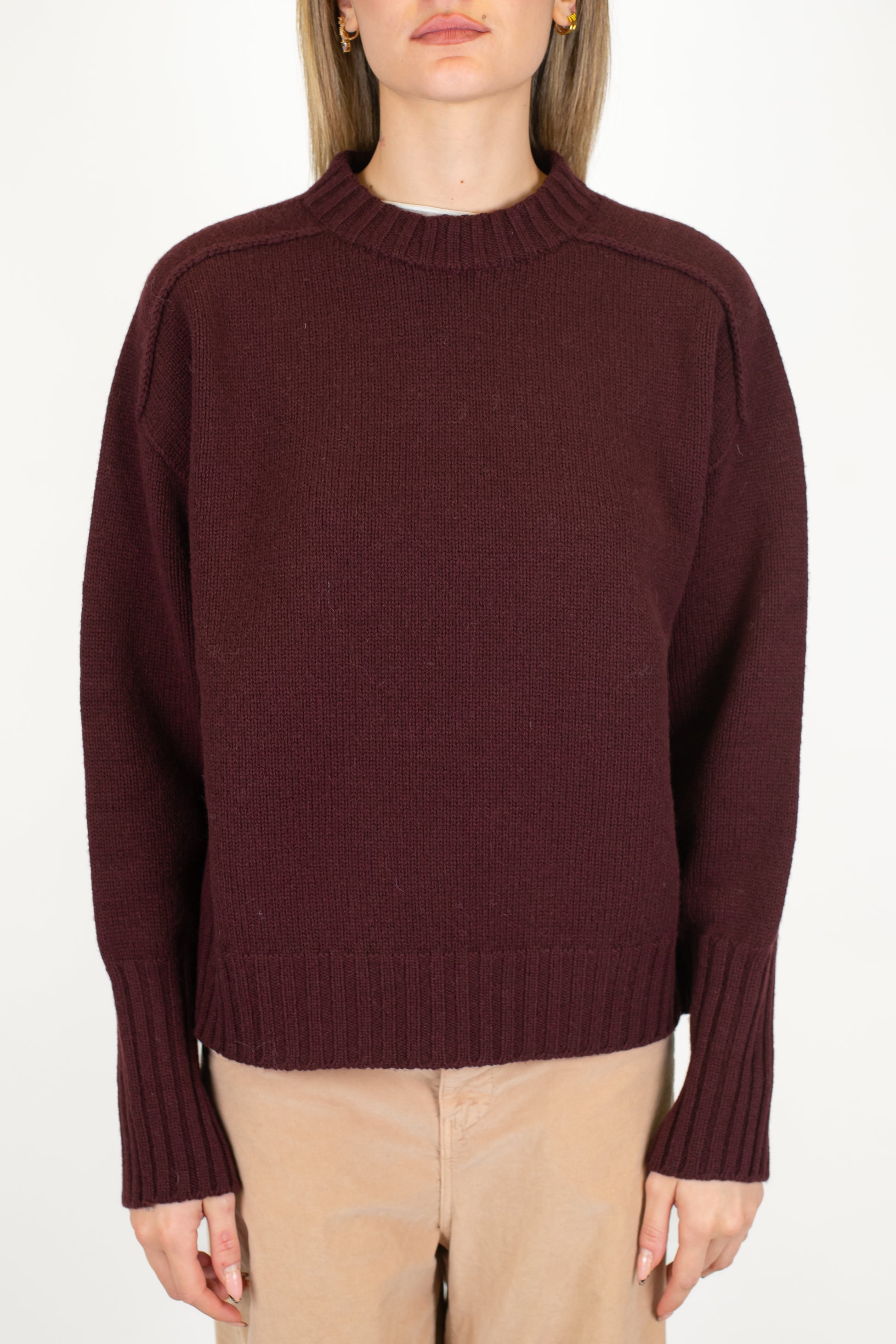 Tensione in - Maglia over in misto lana e cashmere con cuciture a vista