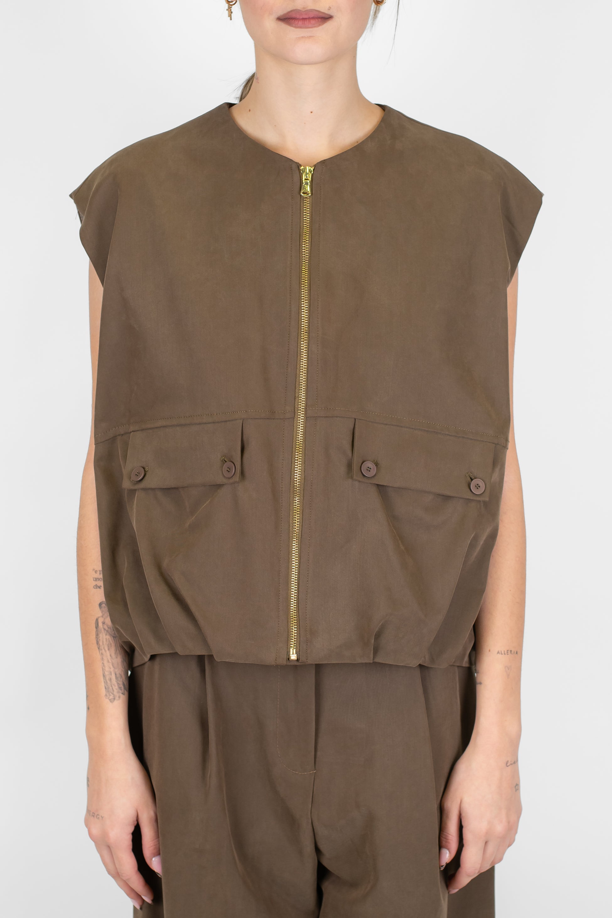 Dixie - Gilet con taschini laterali e chiusura con zip