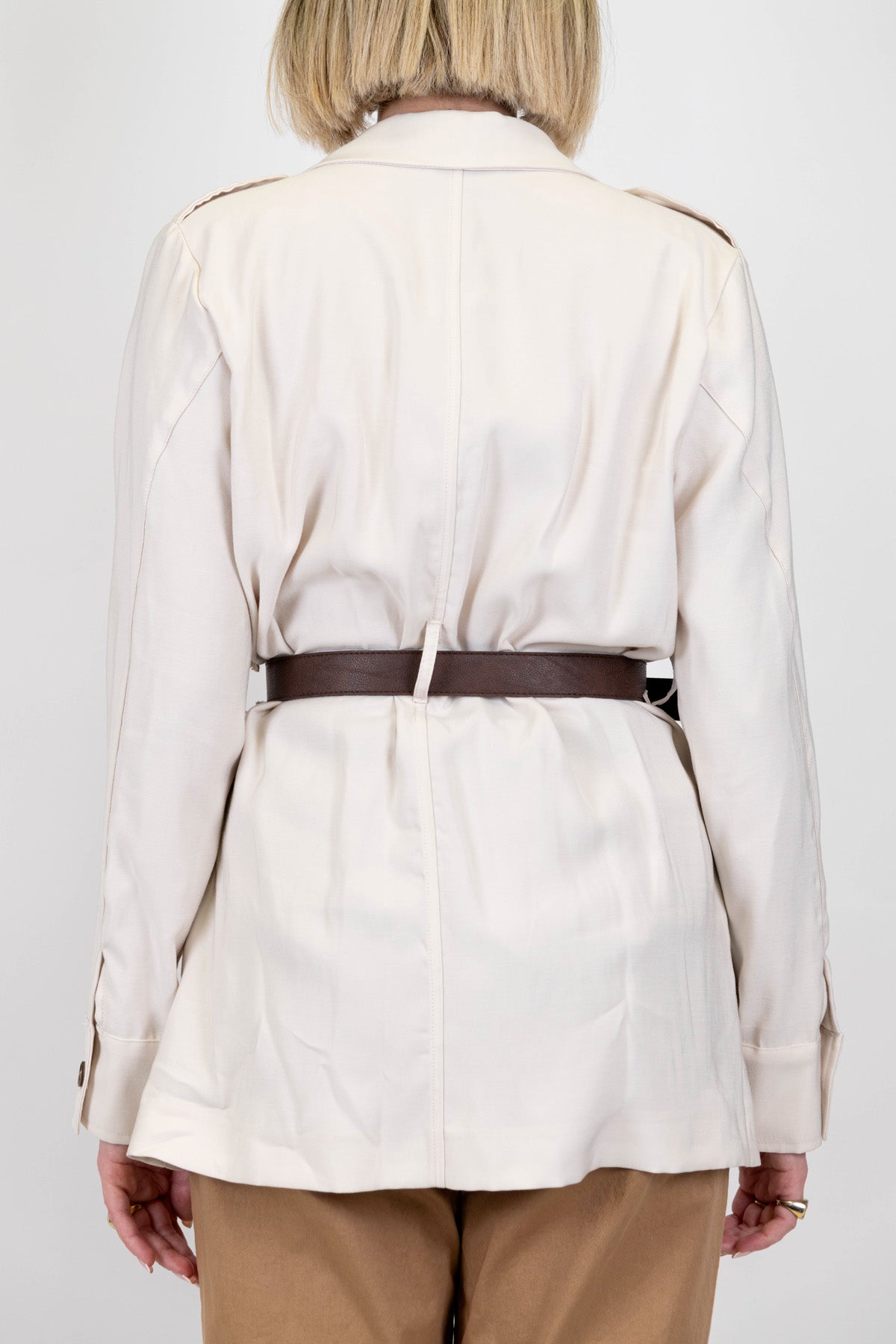 Motel - Sahariana in viscosa con rever a lancia