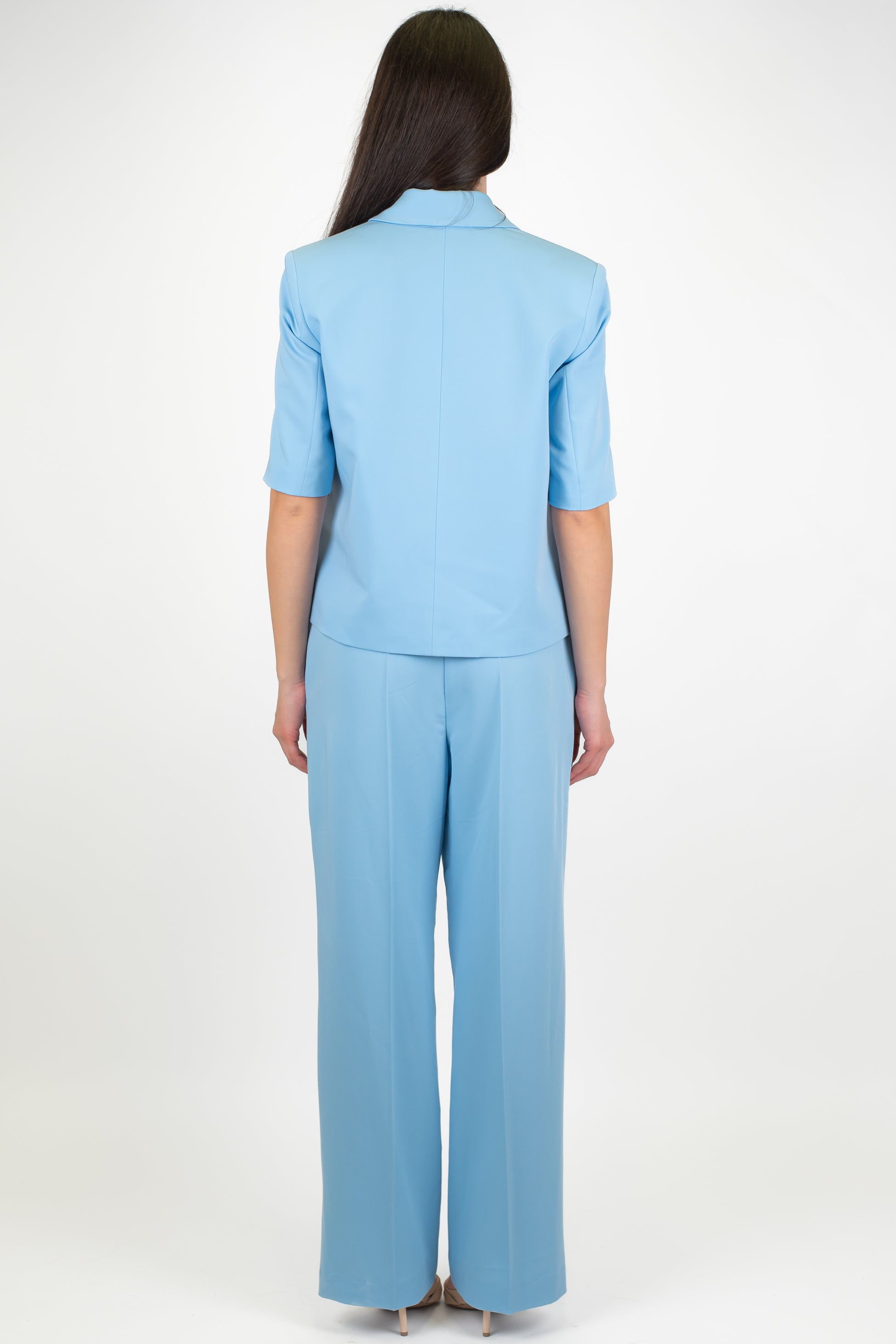 Motel - Tailleur con giacca mezzamanica e pantalone palazzo