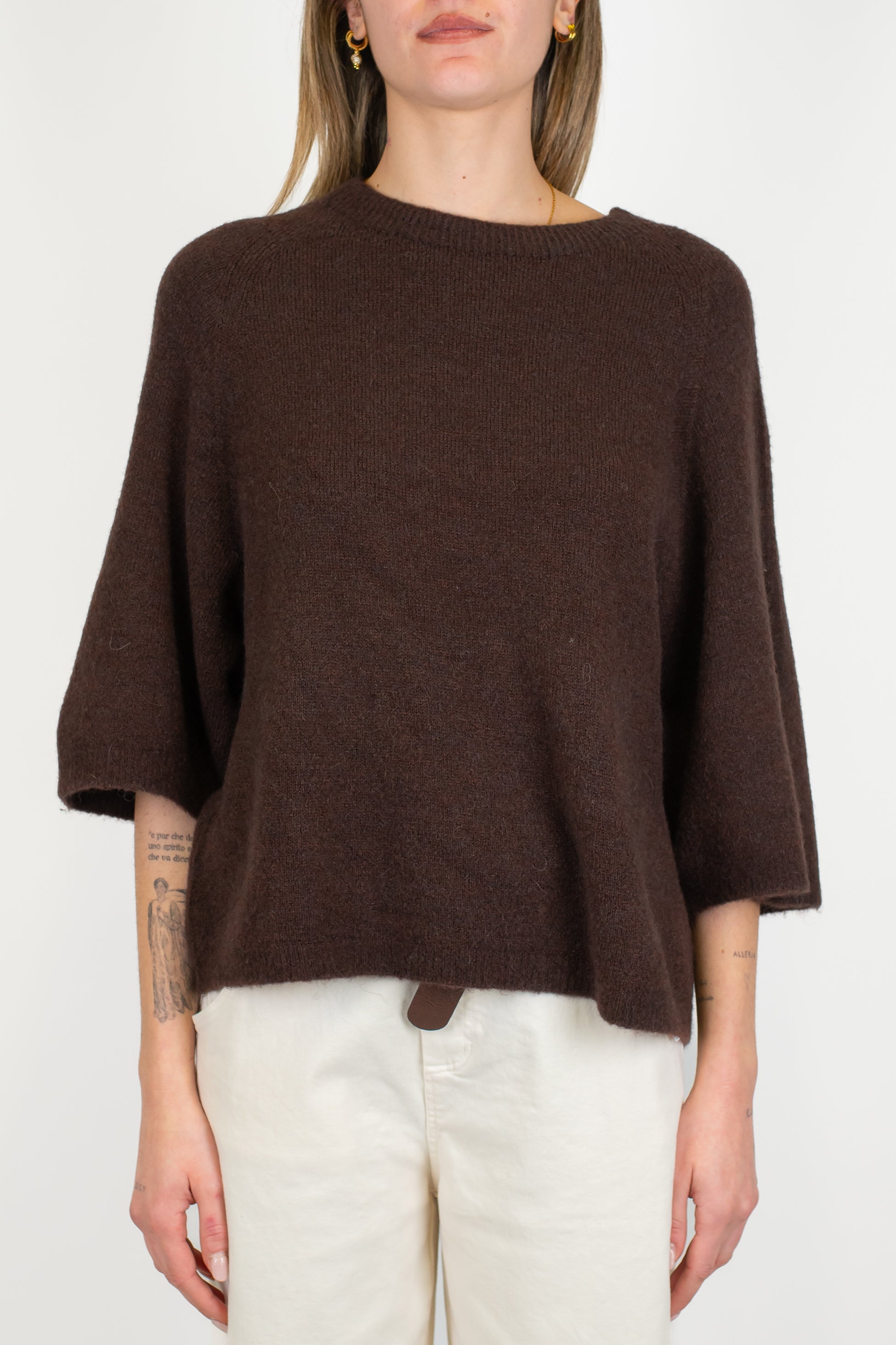 Imperial - Maglia manica tre quarti in misto alpaca