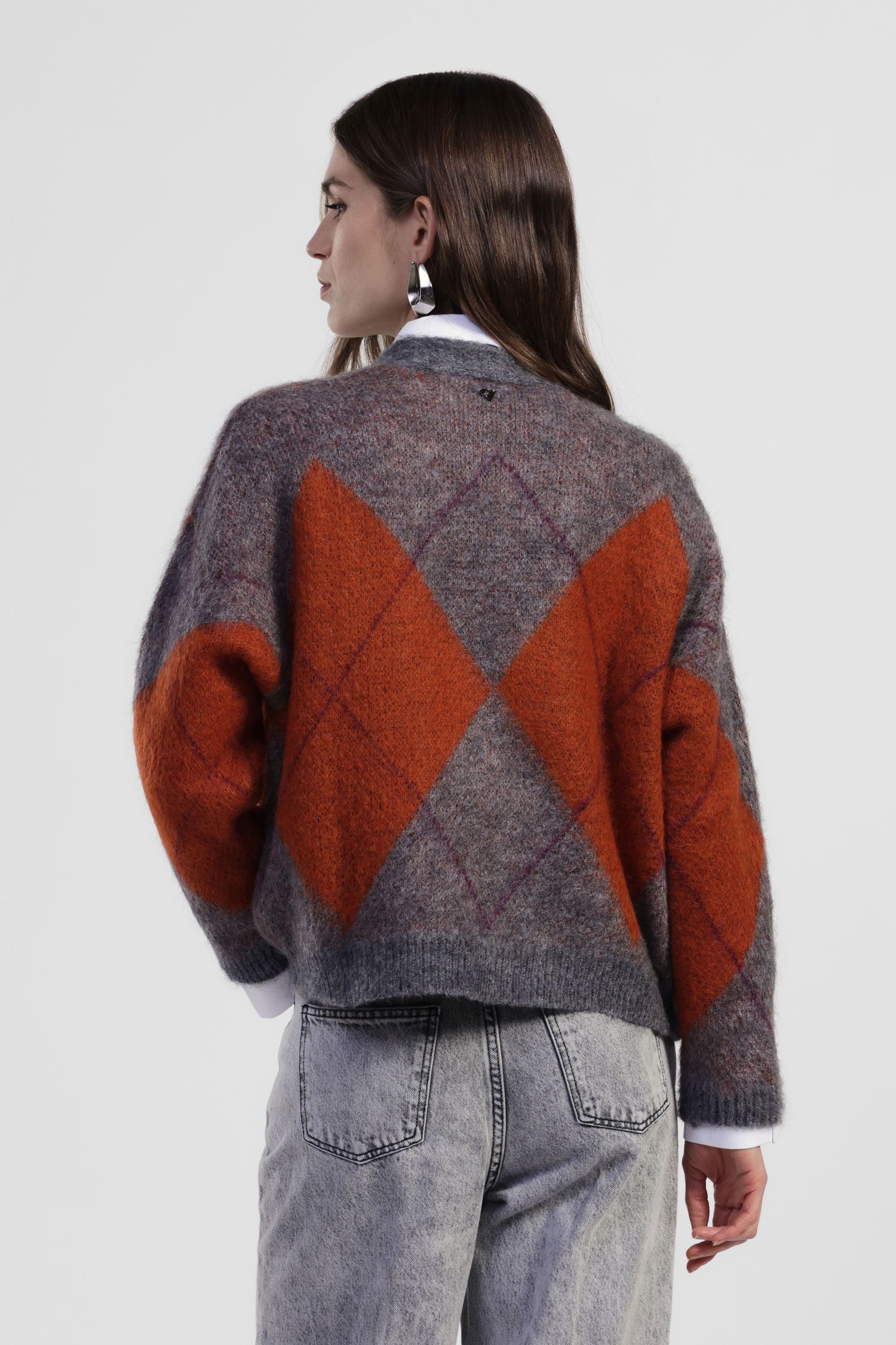 Dixie - Cardigan a rombi con scollo a v