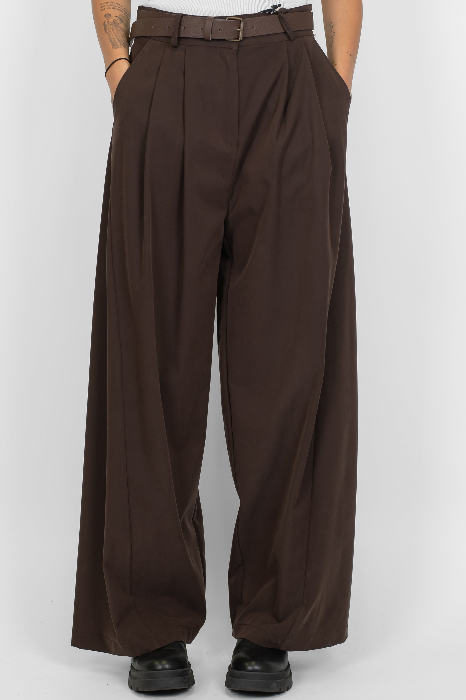 Haveone - Pantalone palazzo con pinces