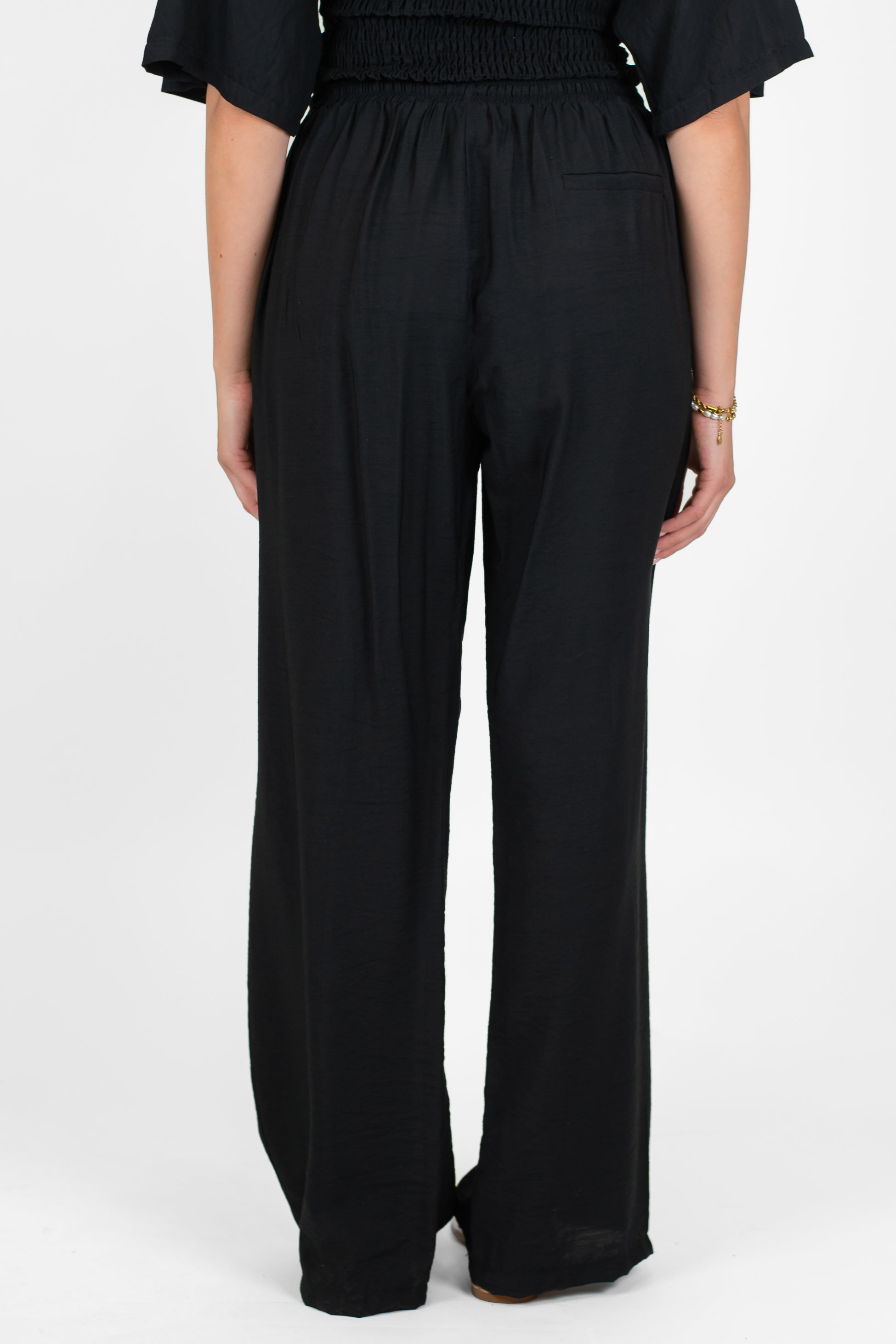 Maryley - Pantalone palazzo in viscosa con coulisse