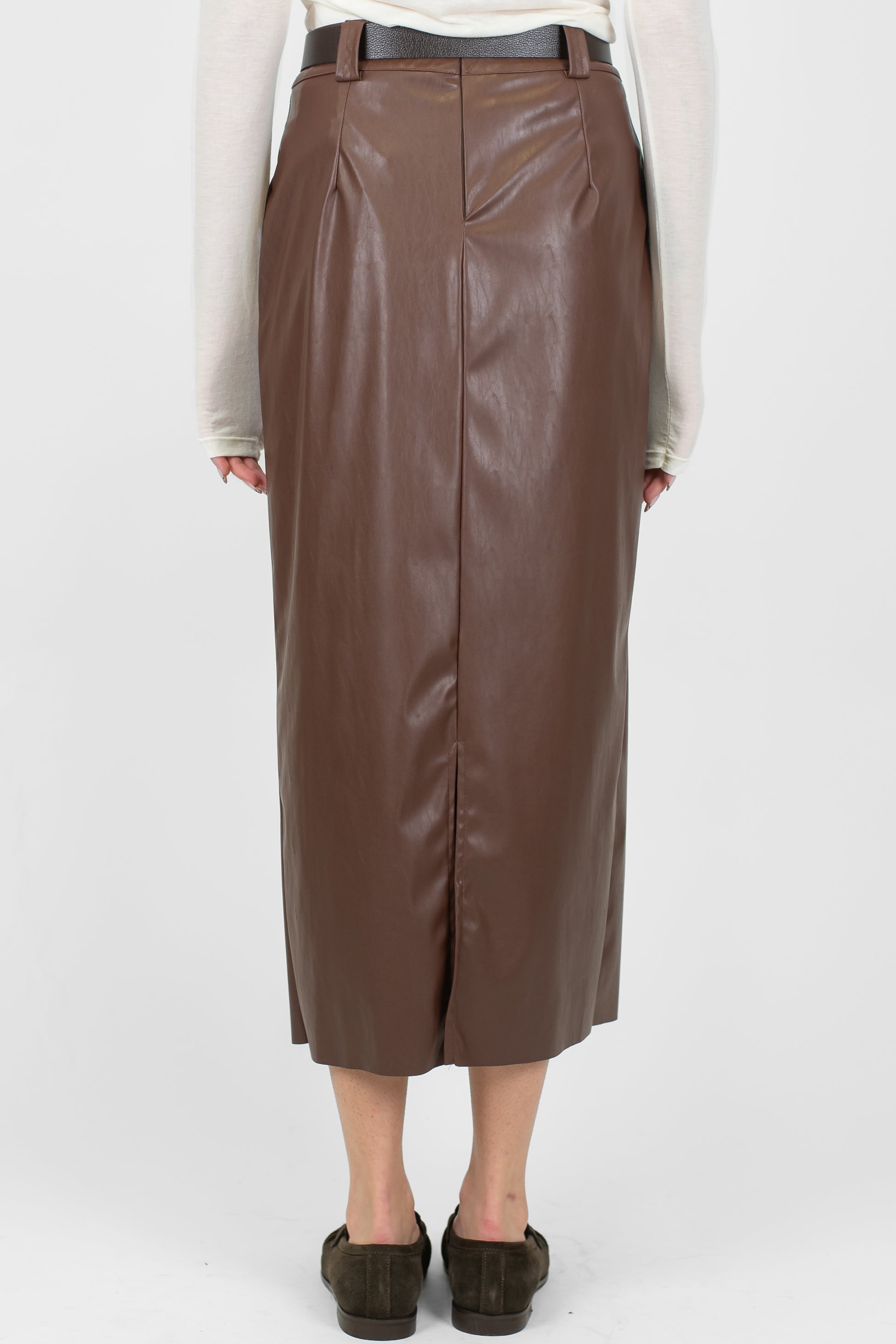 Haveone - Gonna longuette in ecopelle