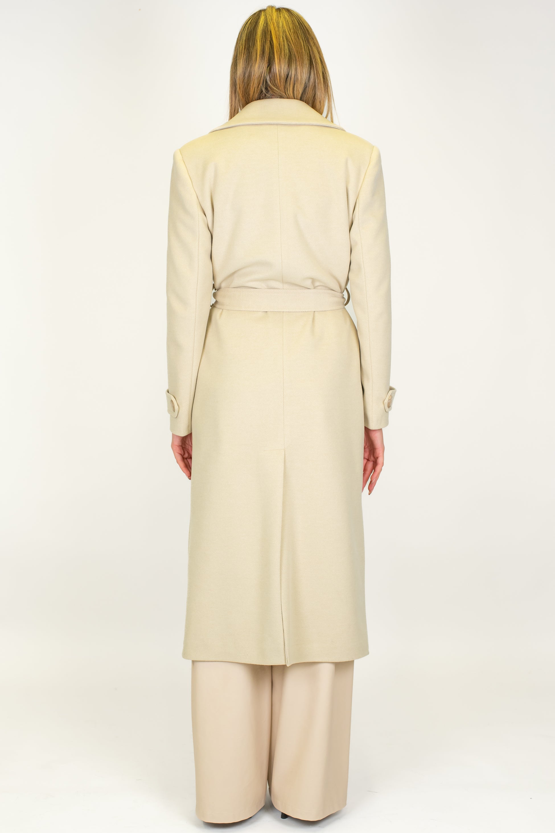 Motel - Cappotto lungo monopetto con cintura