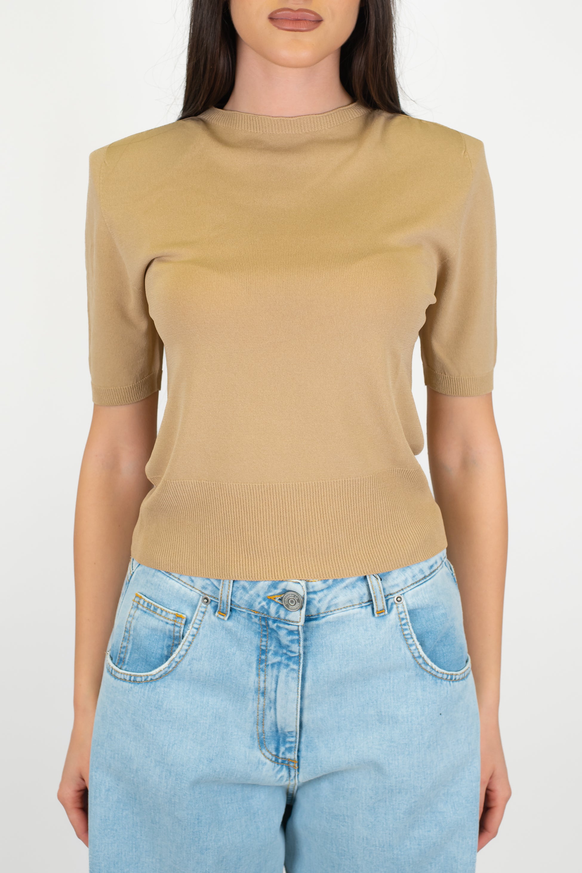 Maryley - Maglia mezza manica in viscosa leggera con spalline