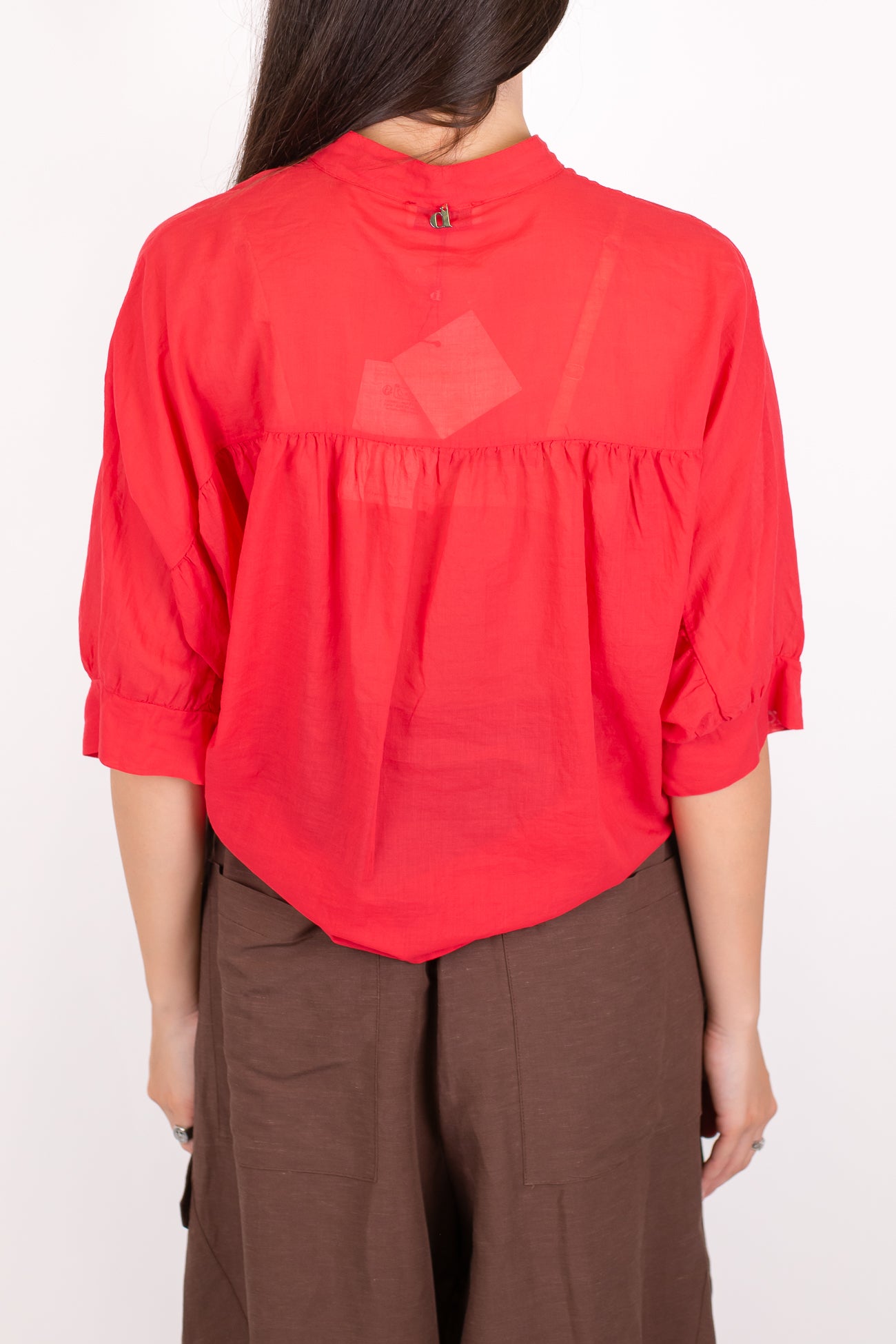 Dixie - Camicia collo alla coreana in mussola di cotone
