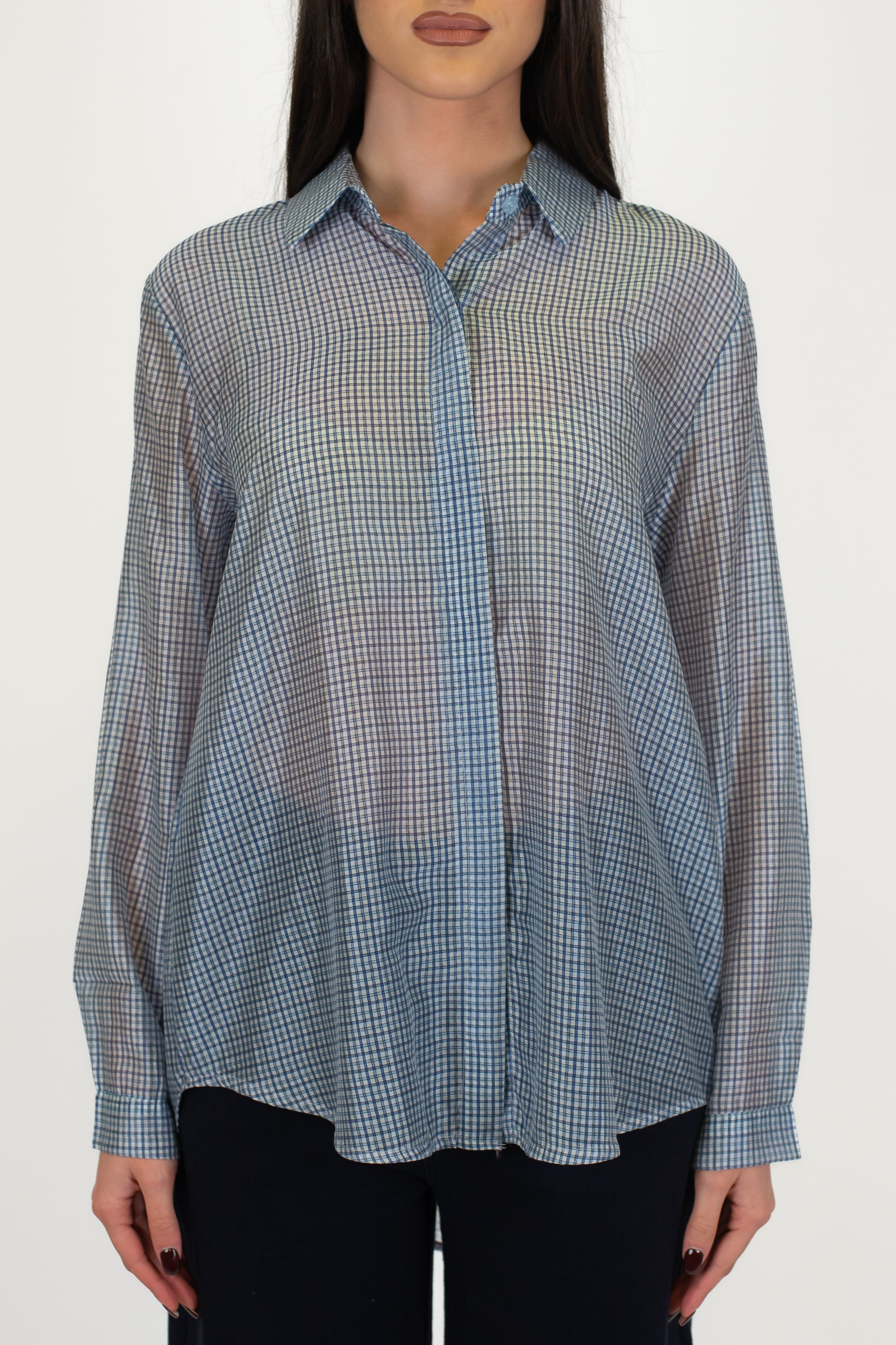 Haveone - Camicia fantasia quadretti in lyocell