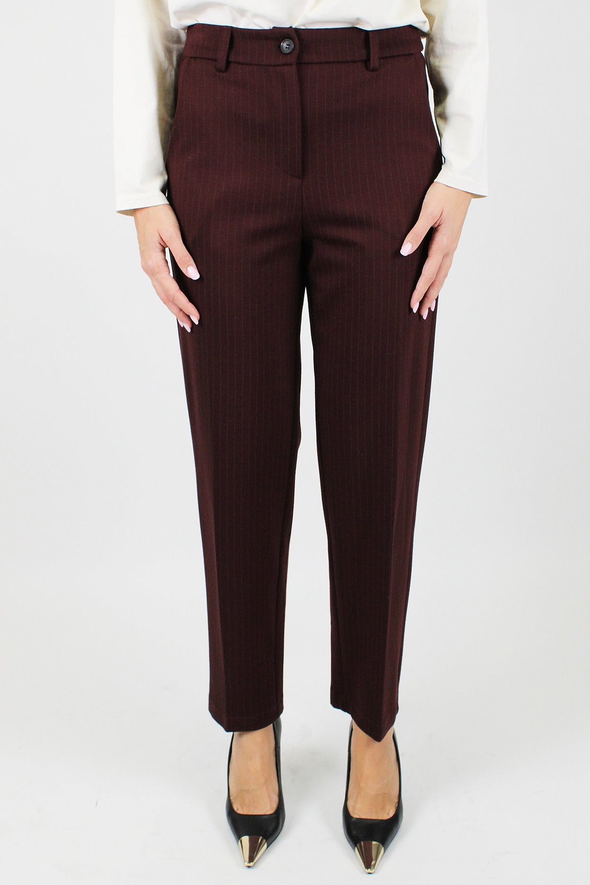 Motel - Pantalone slim gessato
