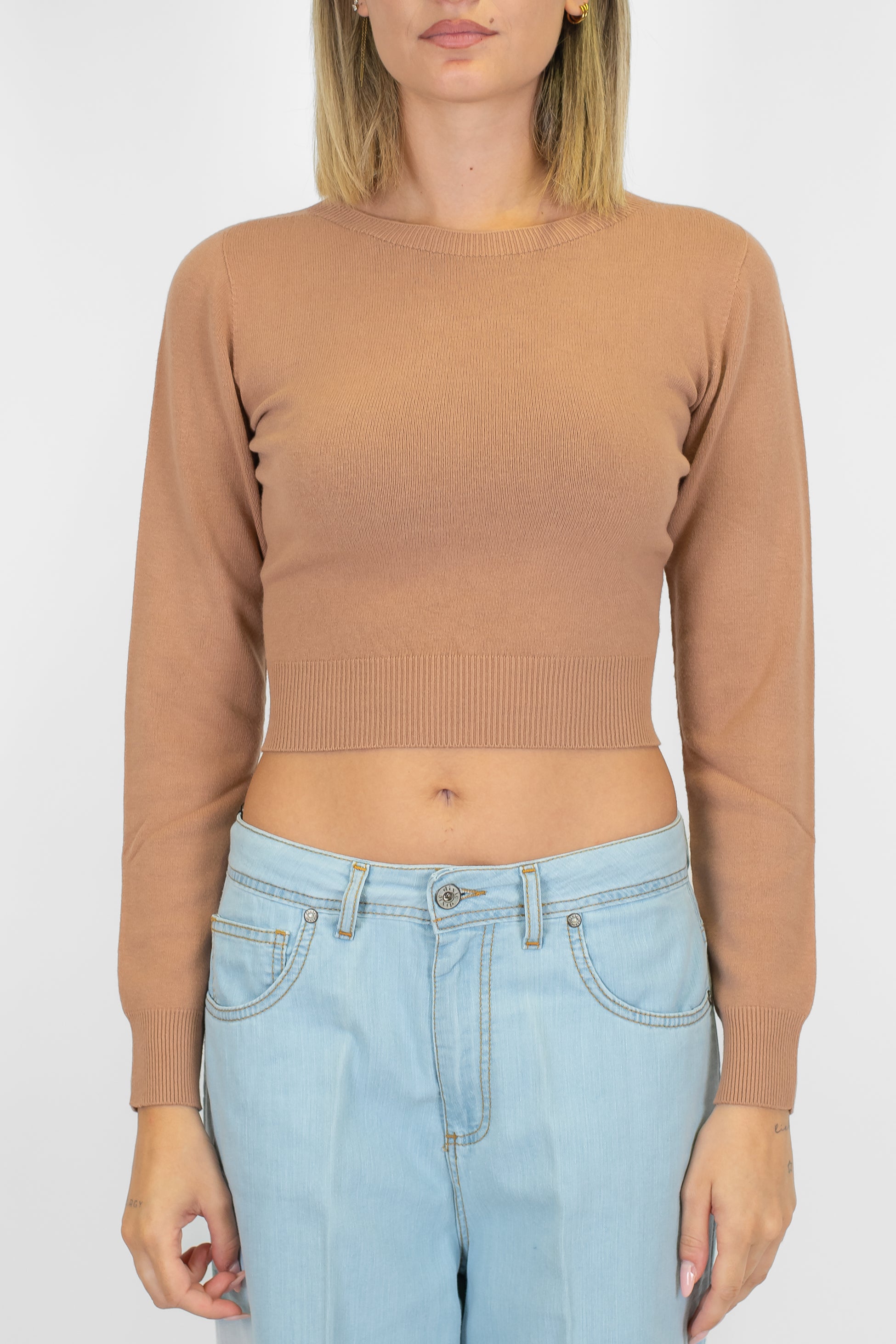 Kontatto - Maglia girocollo crop