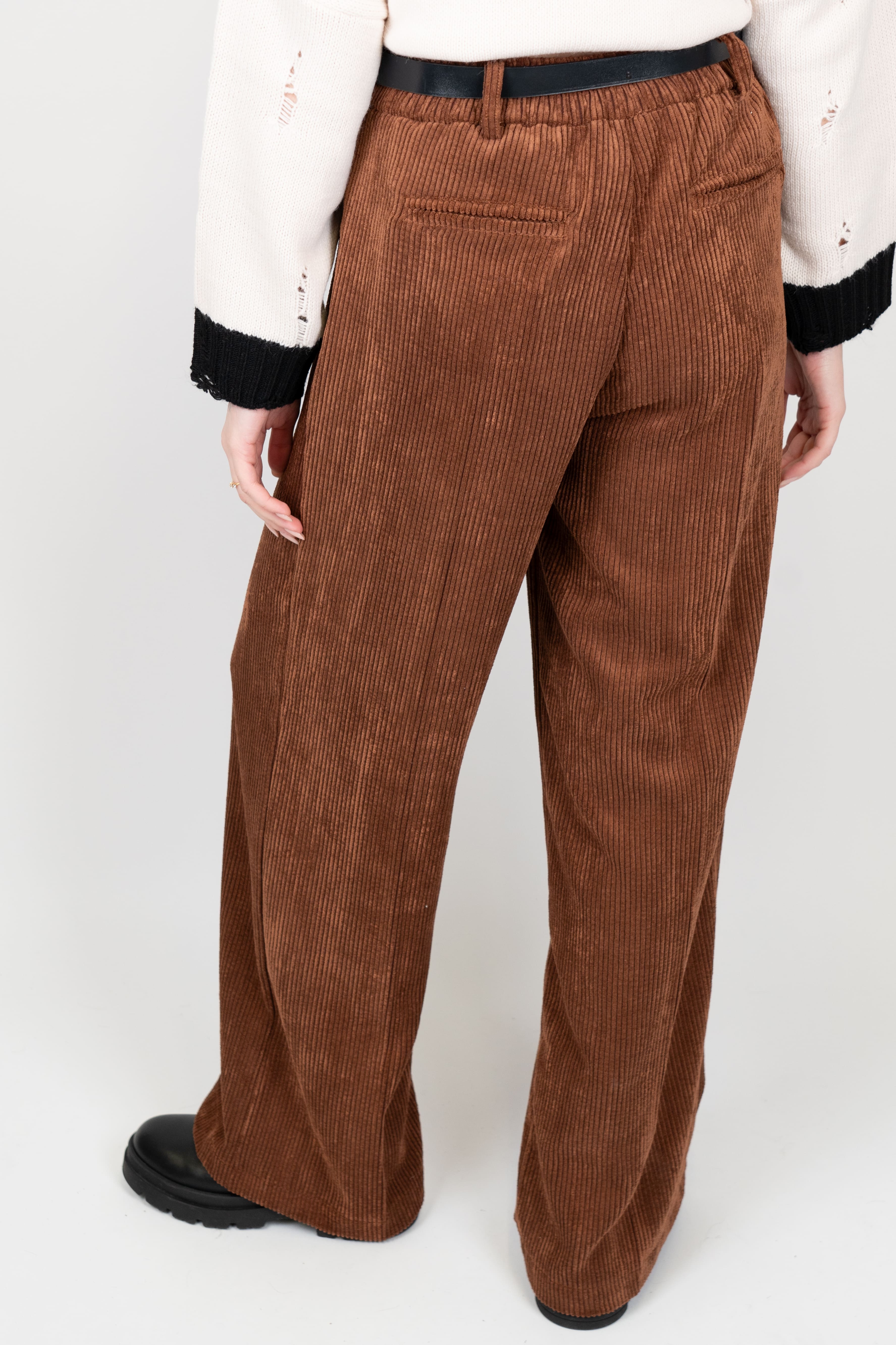 Haveone - Pantalone palazzo in velluto a coste