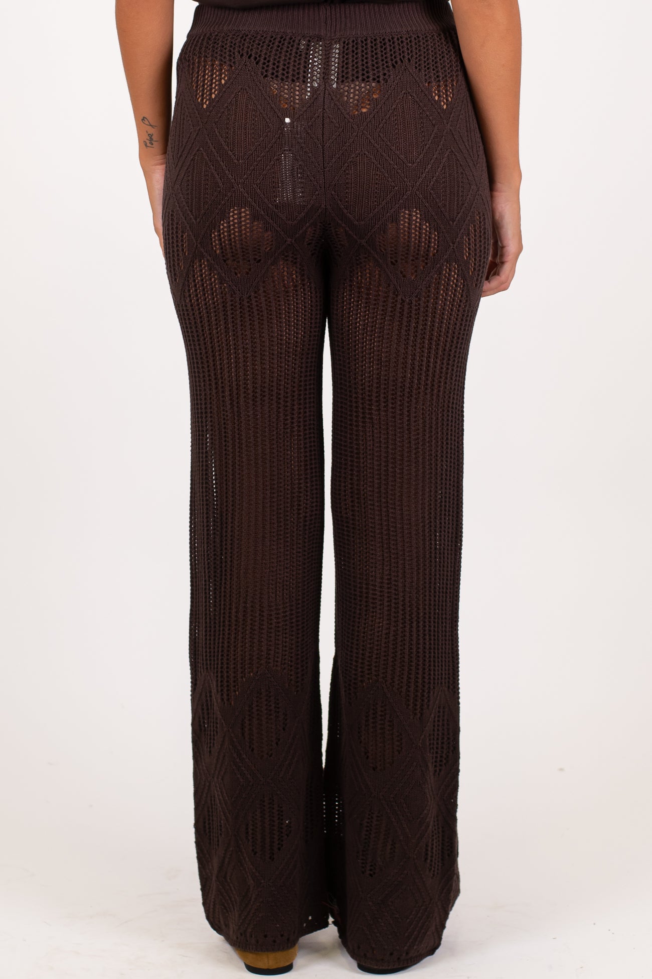 Dixie - Pantalone in maglina ricamata con elastico in vita