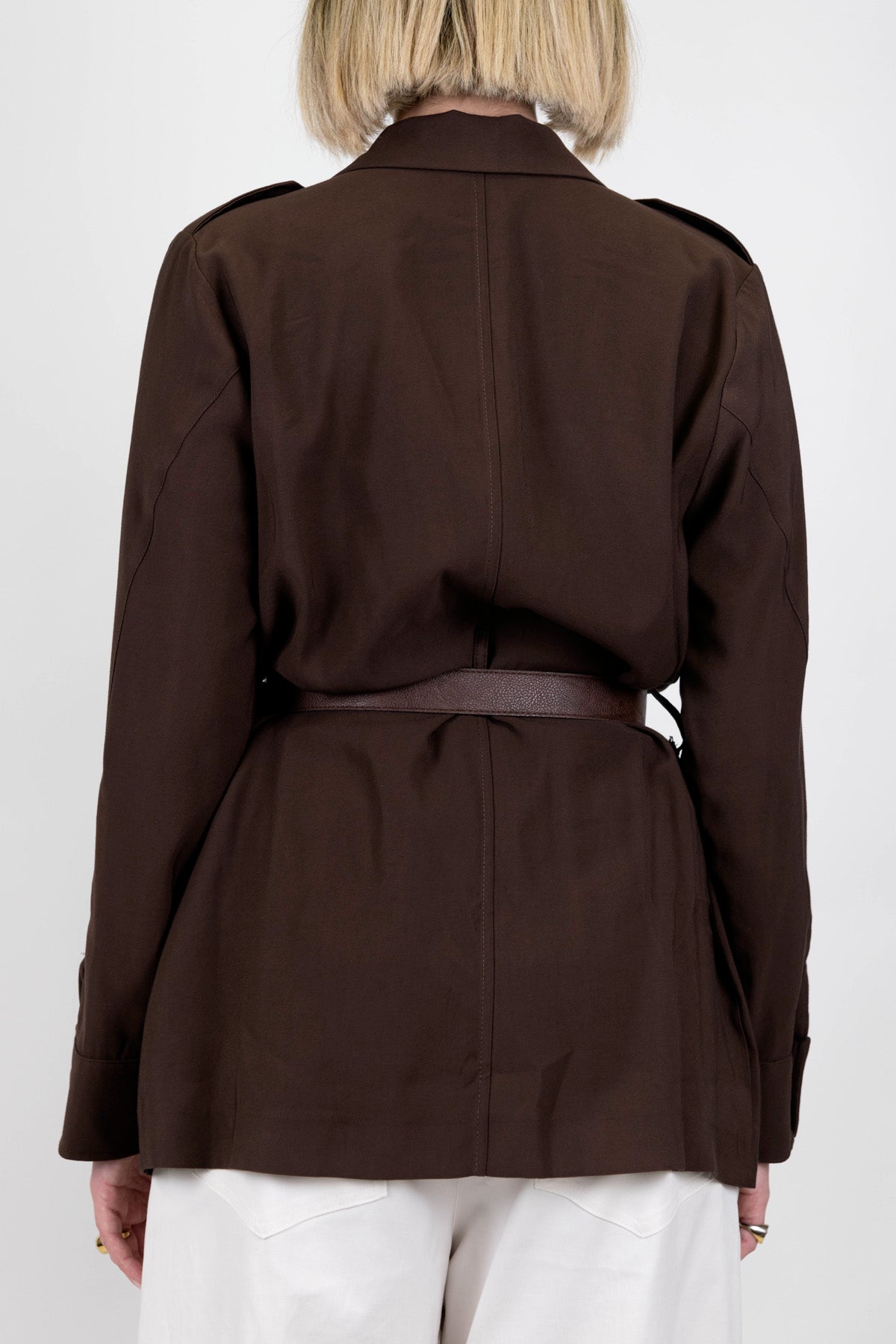 Motel - Sahariana in viscosa con rever a lancia