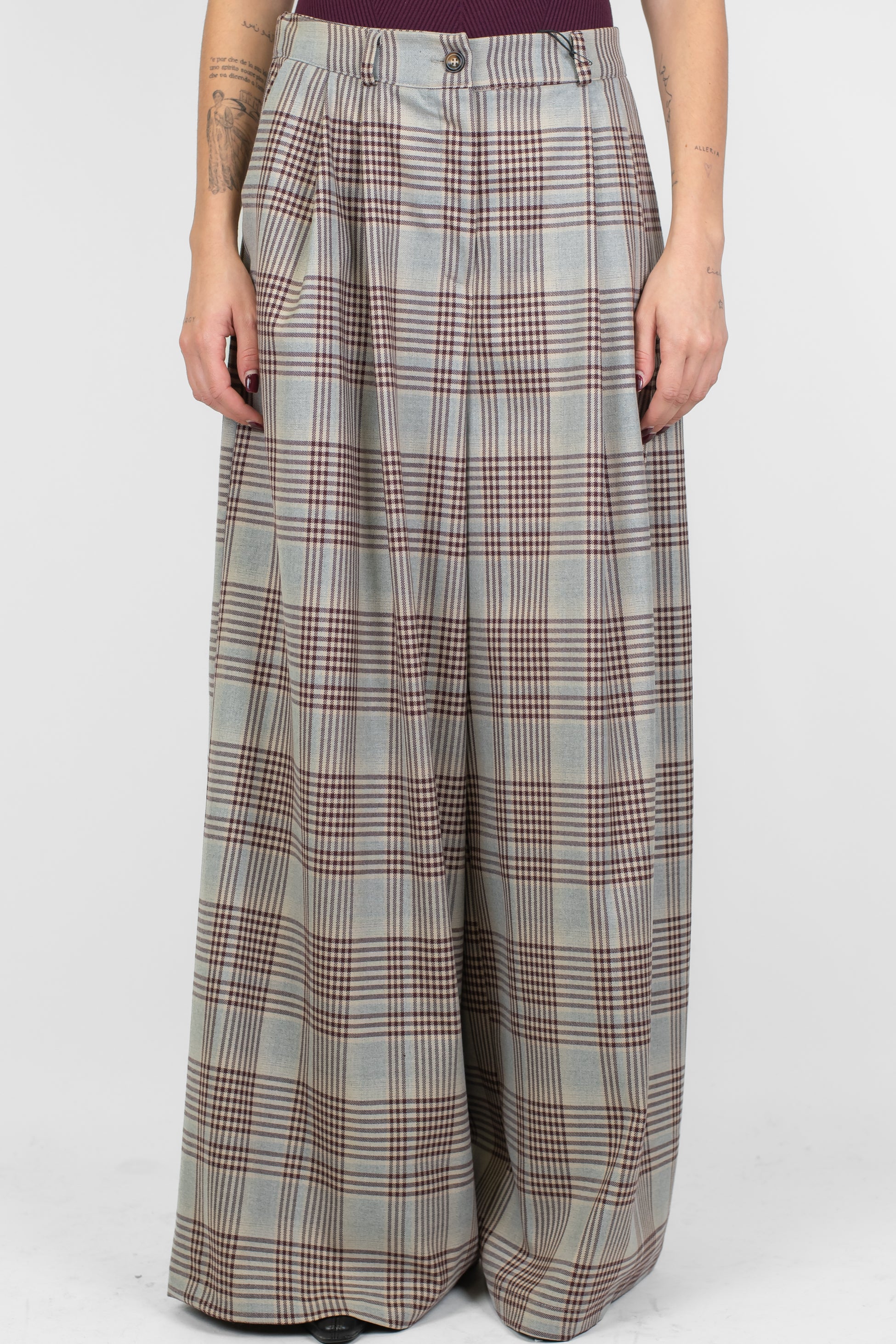 Tensione in - Pantalone palazzo fantasia principe di galles