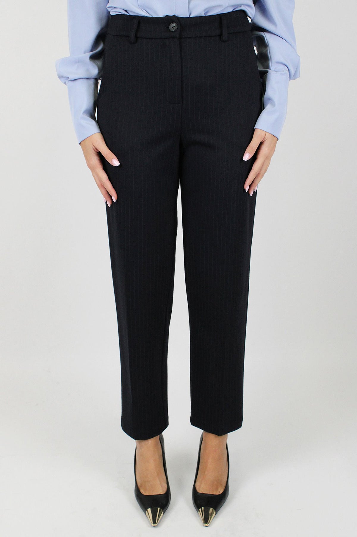 Motel - Pantalone slim gessato