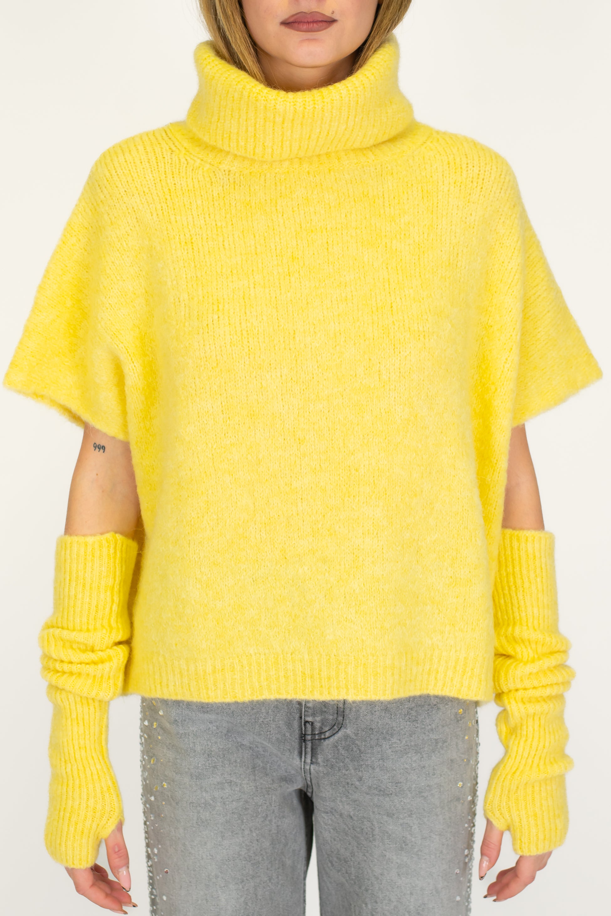 Motel - Dolcevita in misto lana con manicotti