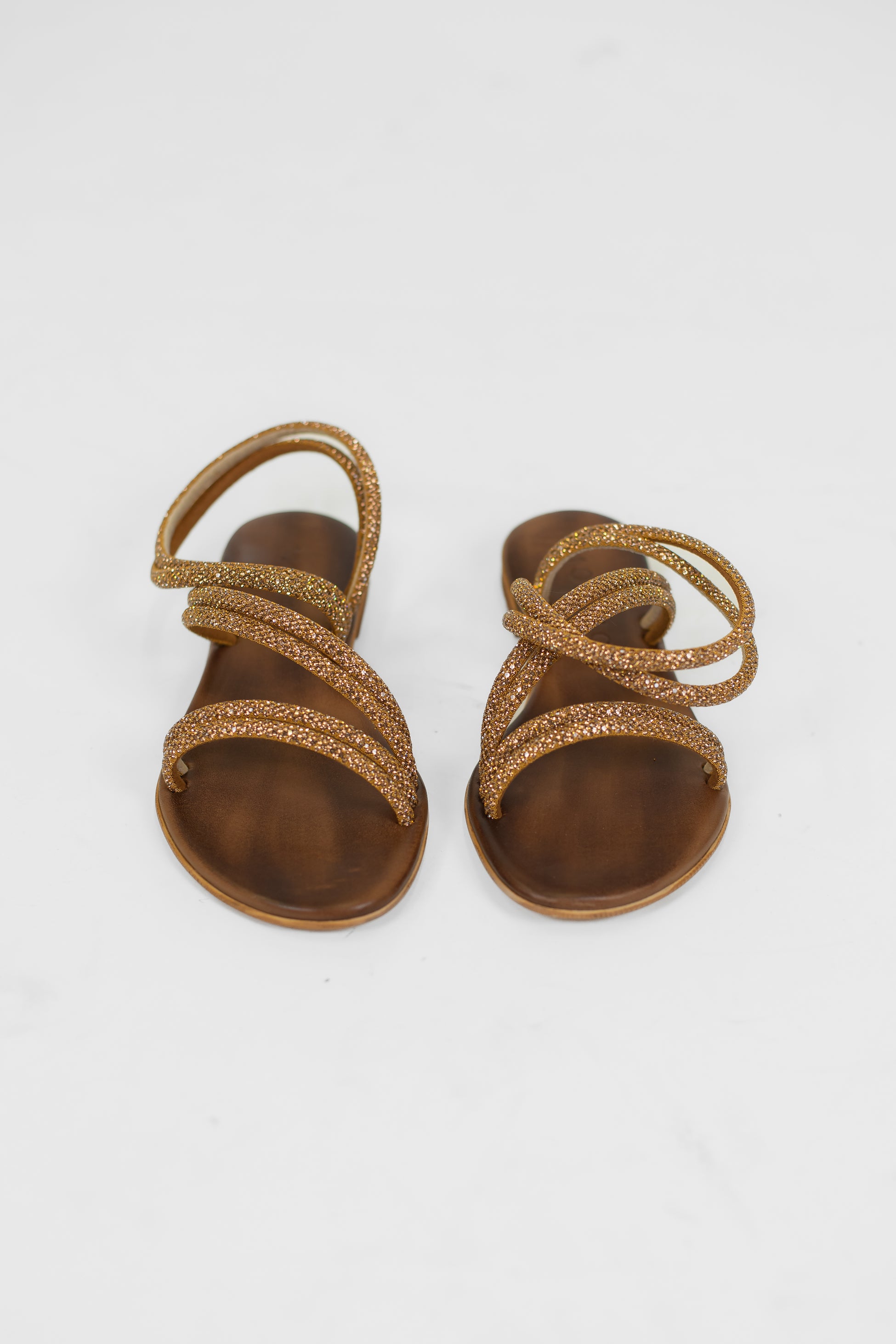 Mosaic - Sandalo strass con doppia fascia e sotto piede moro