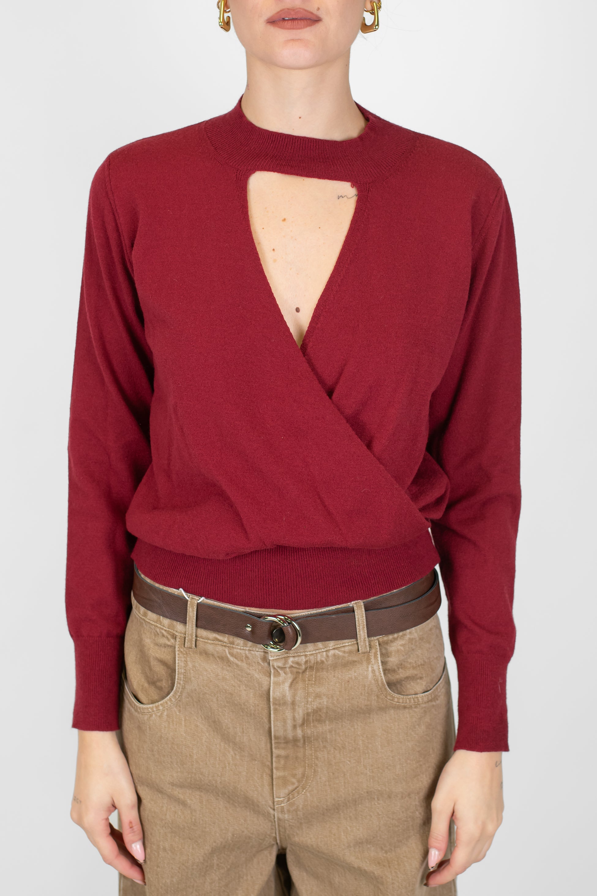 Motel - Maglia scollo a V ad incrocio