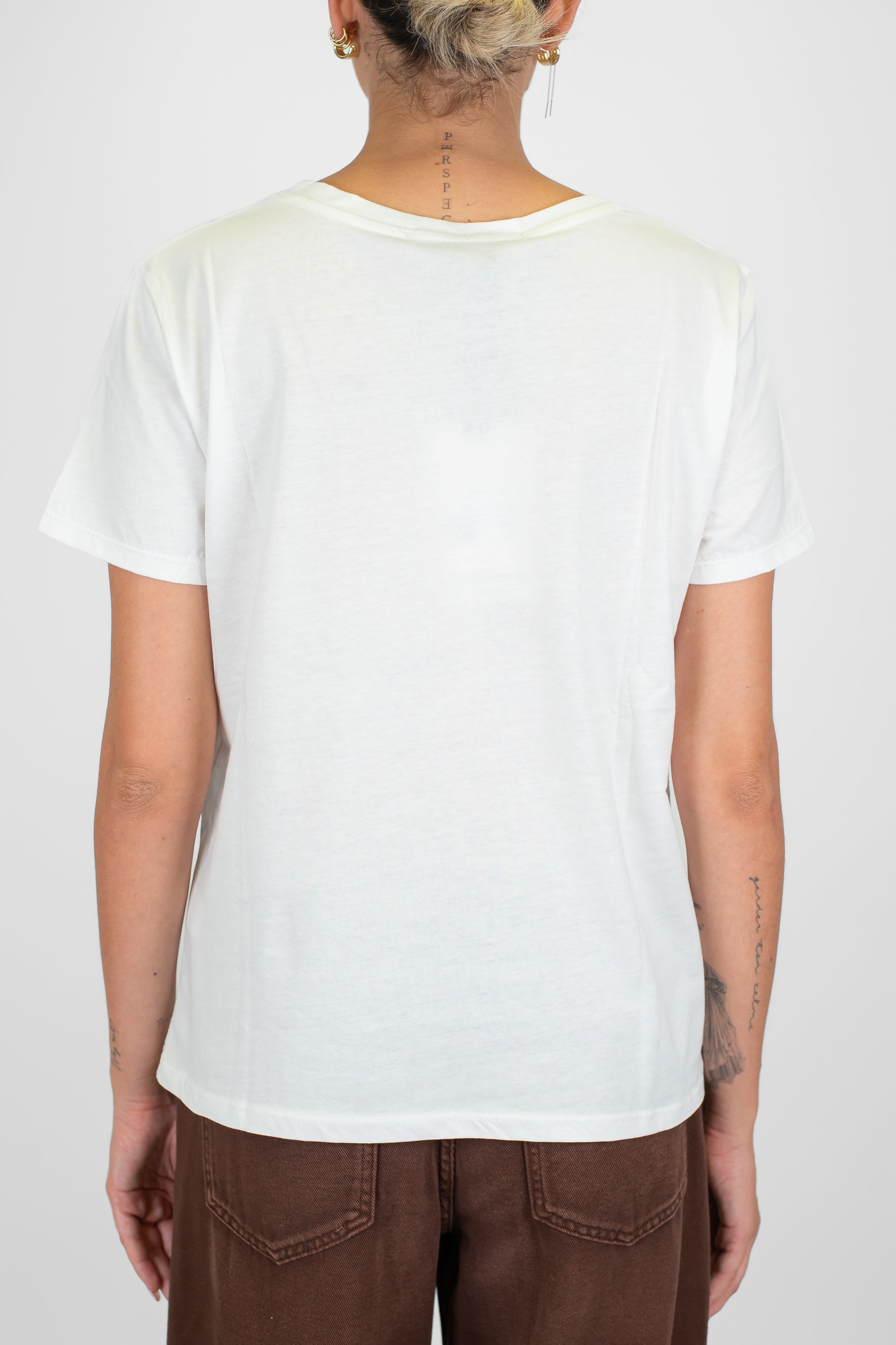 Haveone - T-shirt in cotone con scritta ricamata a contrasto