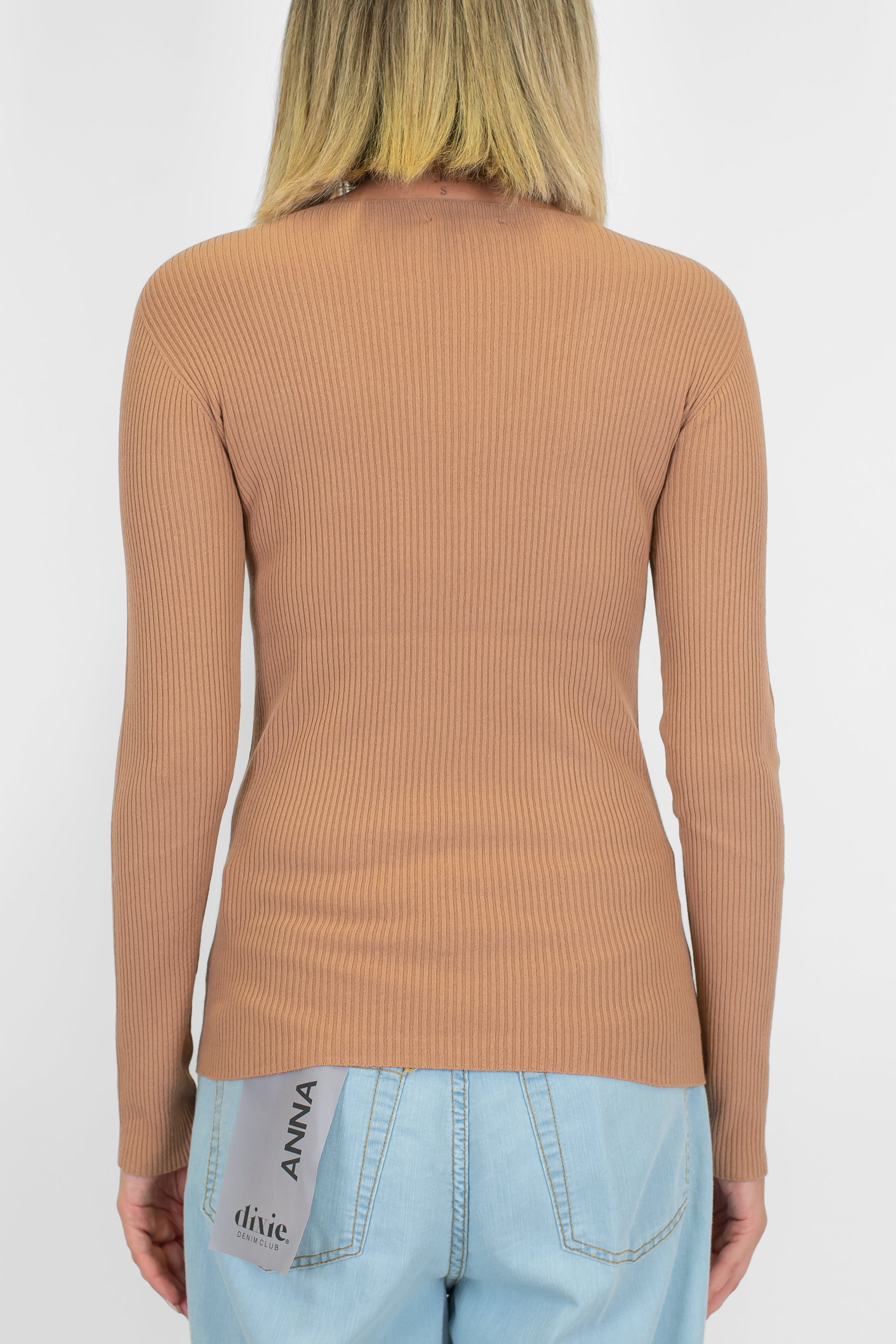 Kontatto - Maglia scollo a V a coste