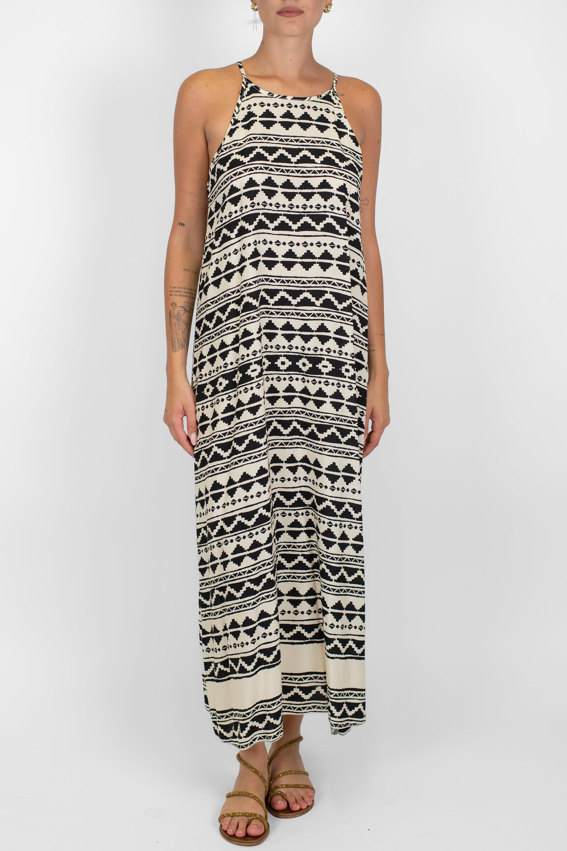 Haveone - Abito fantasia scollo all'americana