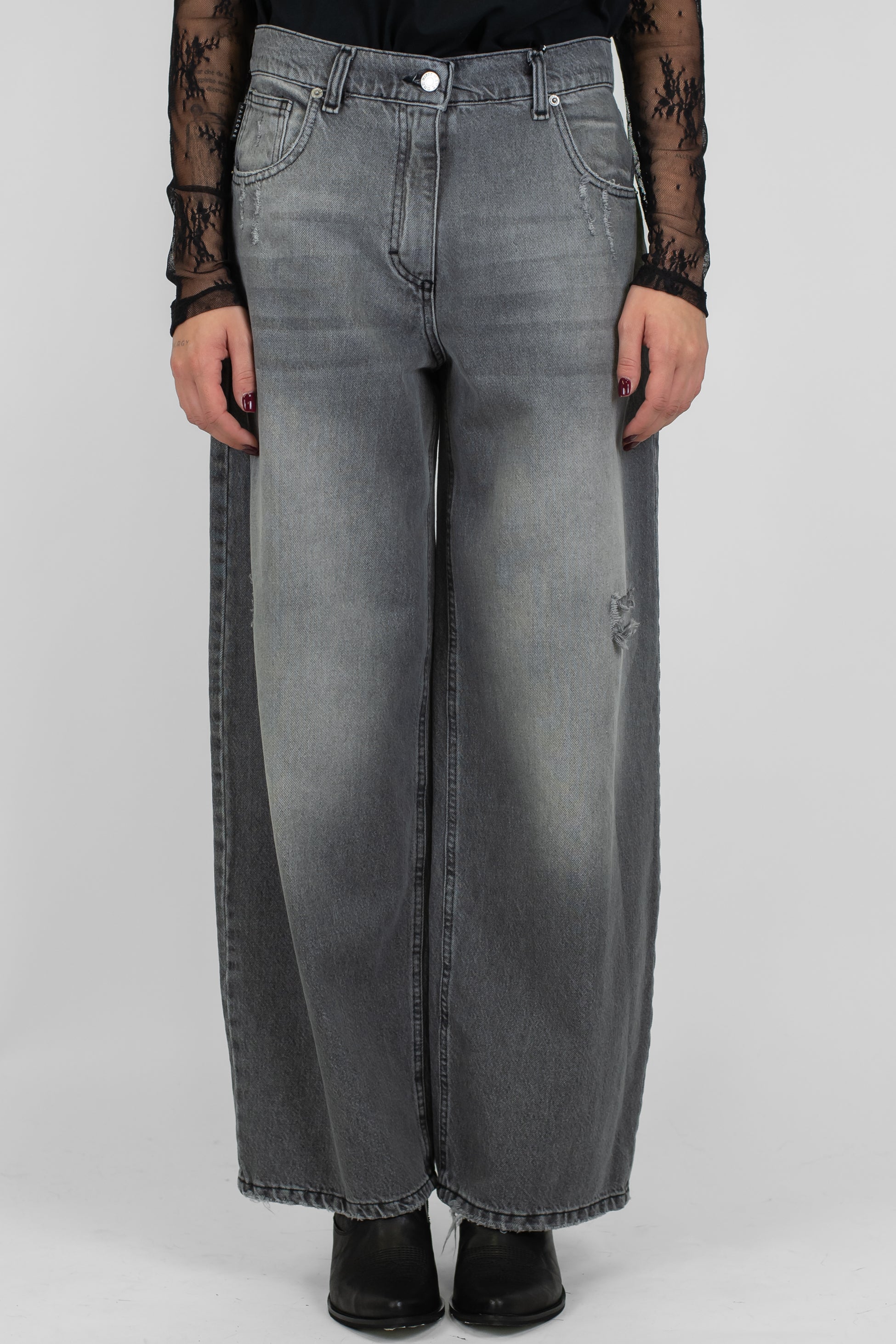 Haveone - Jeans regualr a gamba ampia cmodello Bella lavaggio scuro