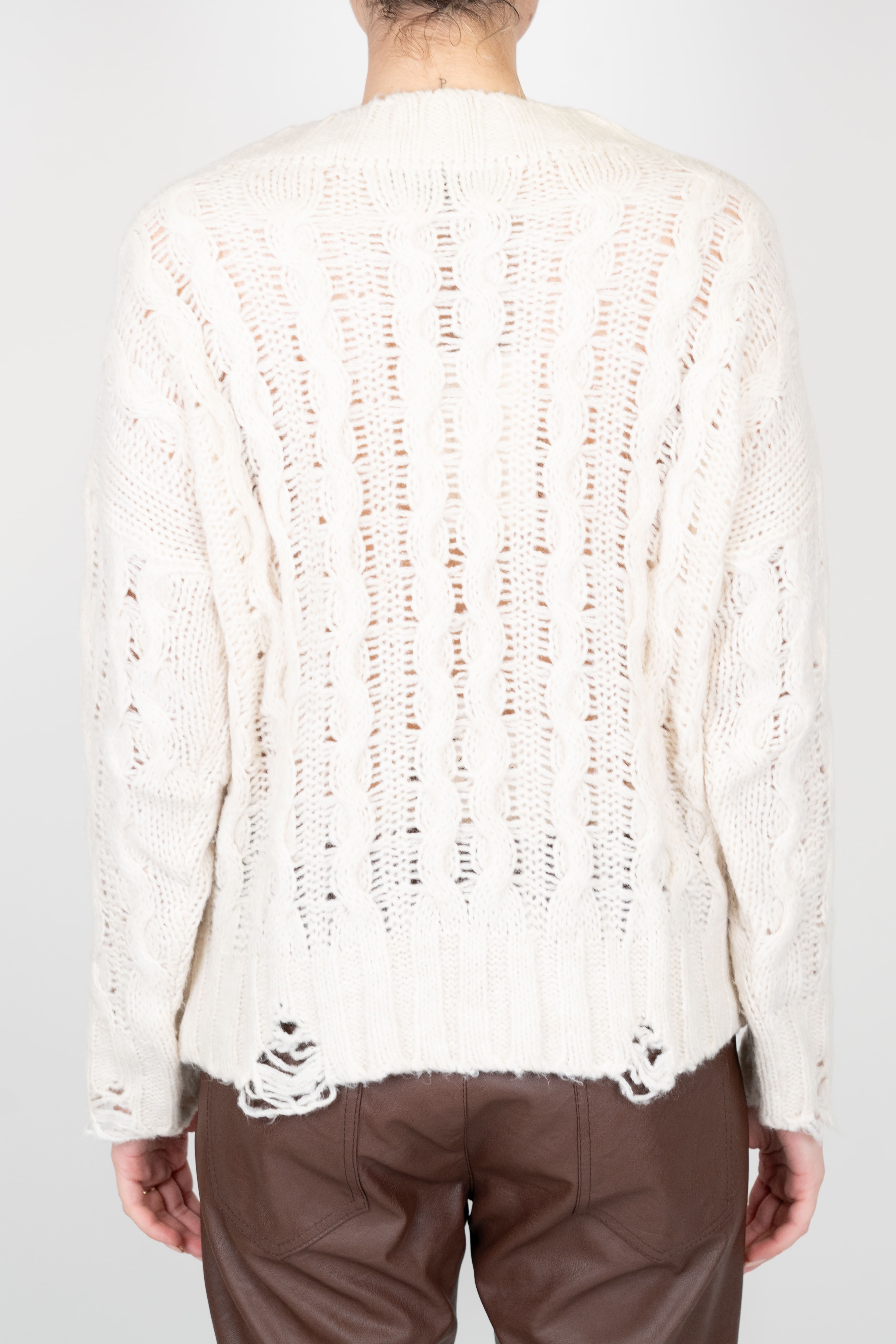 Haveone - Maglia over scollo a V in misto lana con rotture sul fondo