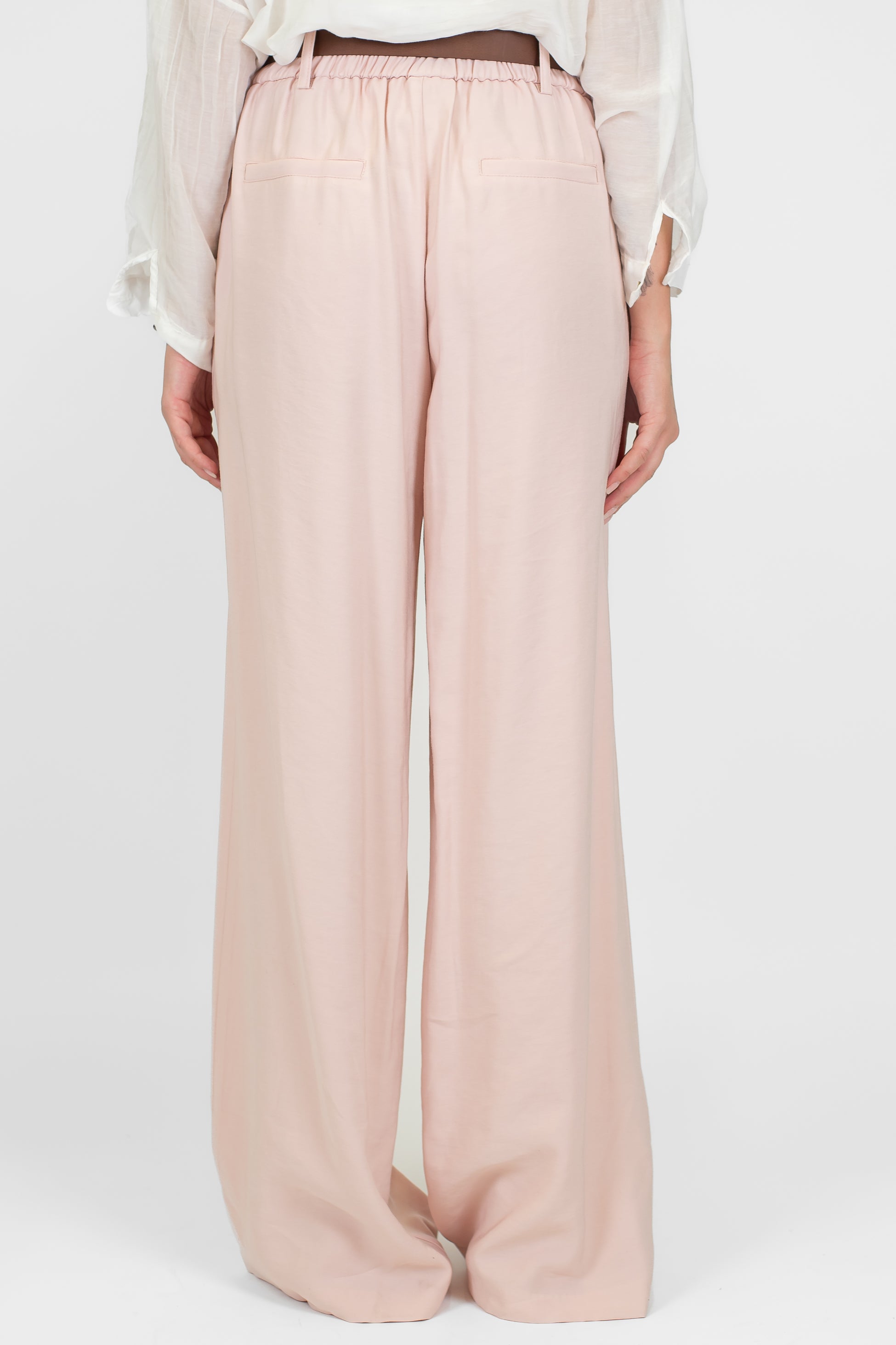 Motel - Pantalone palazzo in viscosa leggera con elastico sul retro