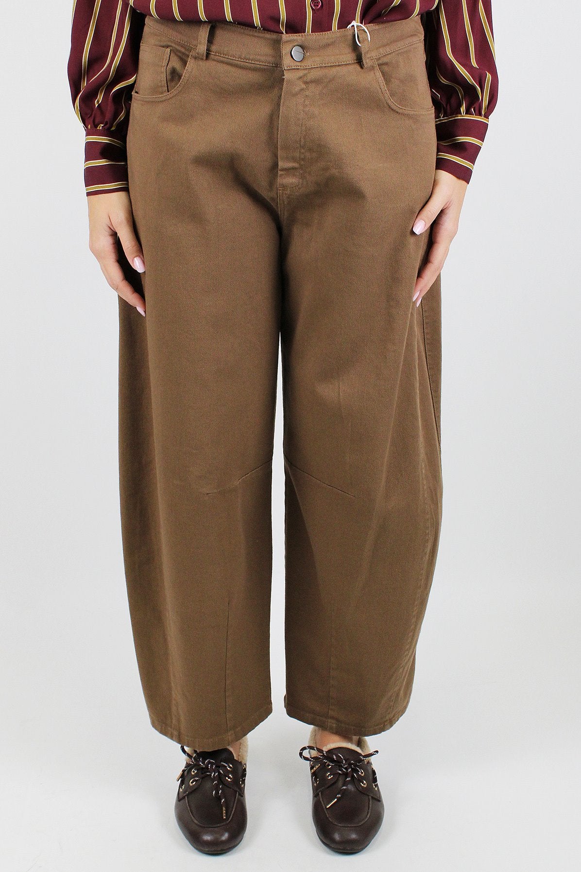 Motel - Pantalone balloon in denim colorato