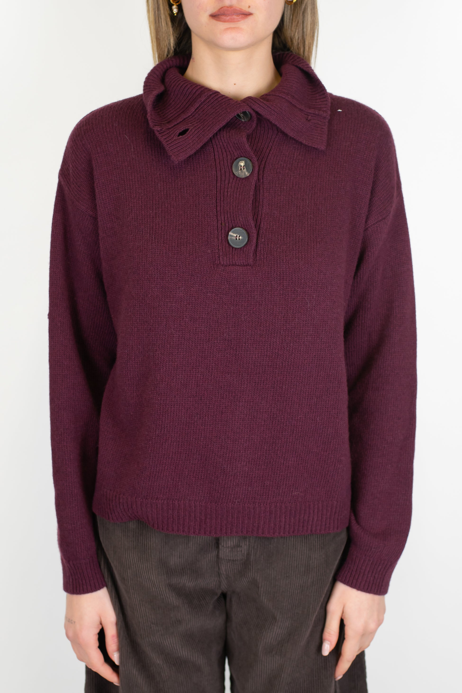 Tensione in - Polo con colletto in misto lana/cashmere